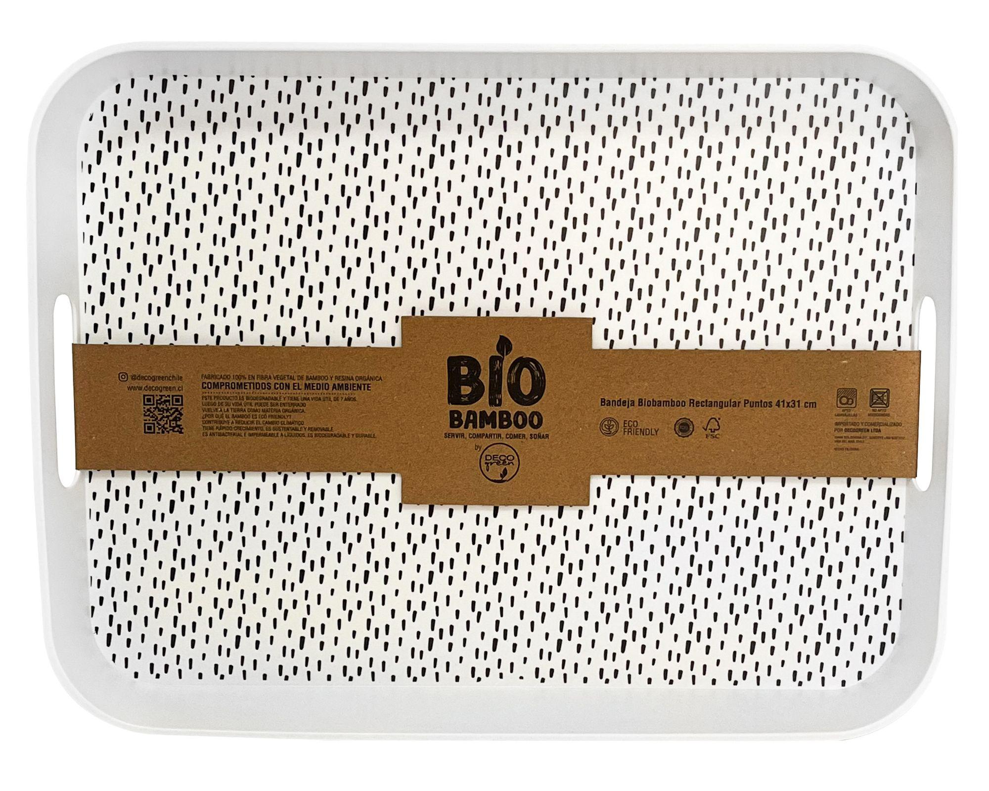 Bandeja rectangular Biobamboo Puntos-0