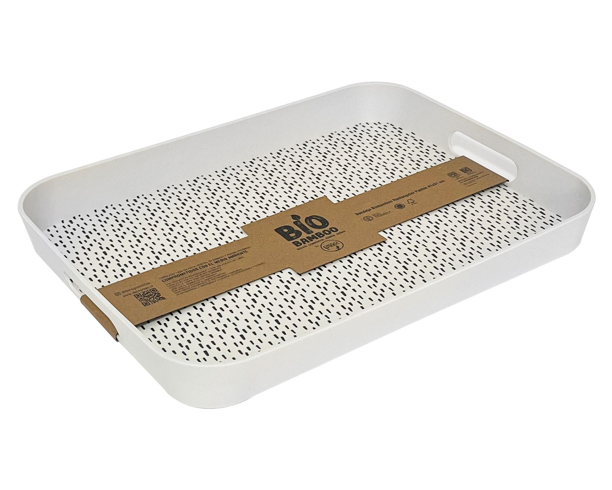 Bandeja rectangular Biobamboo Puntos-1