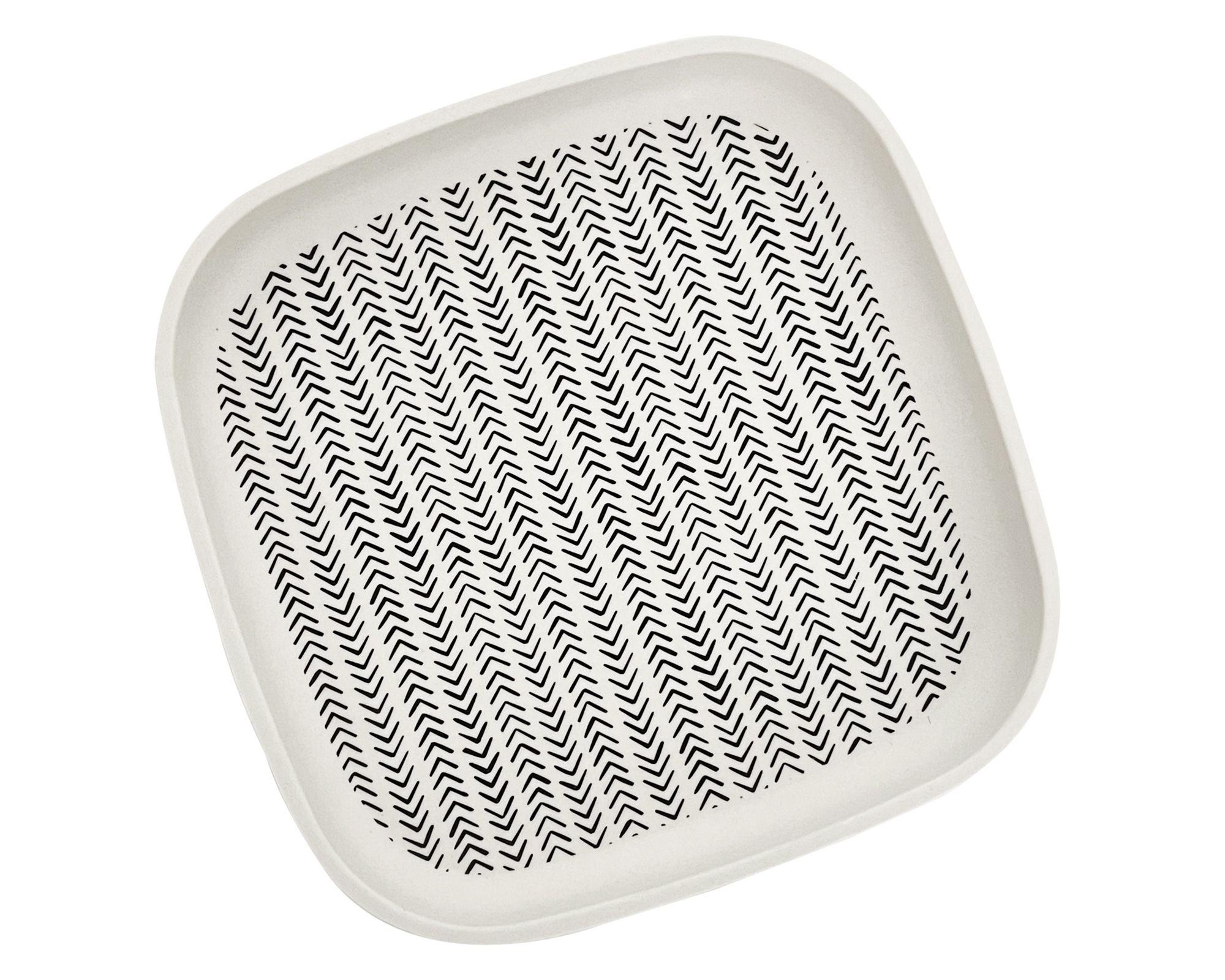 Plato biobamboo Flechas blanco/negro 18.1x2 cm-0