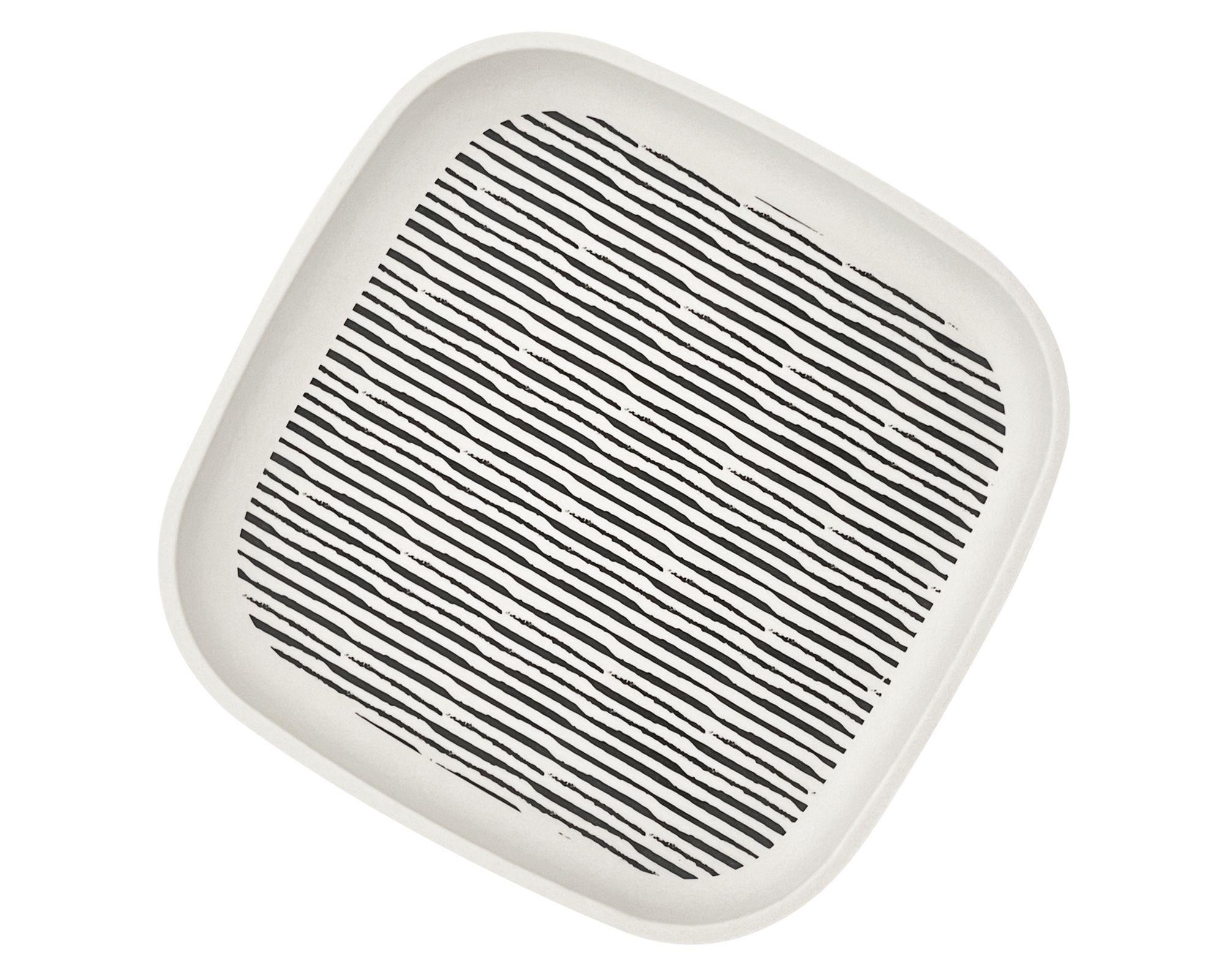 Plato biobamboo Rayas blanco/negro 18.1x2 cm-0