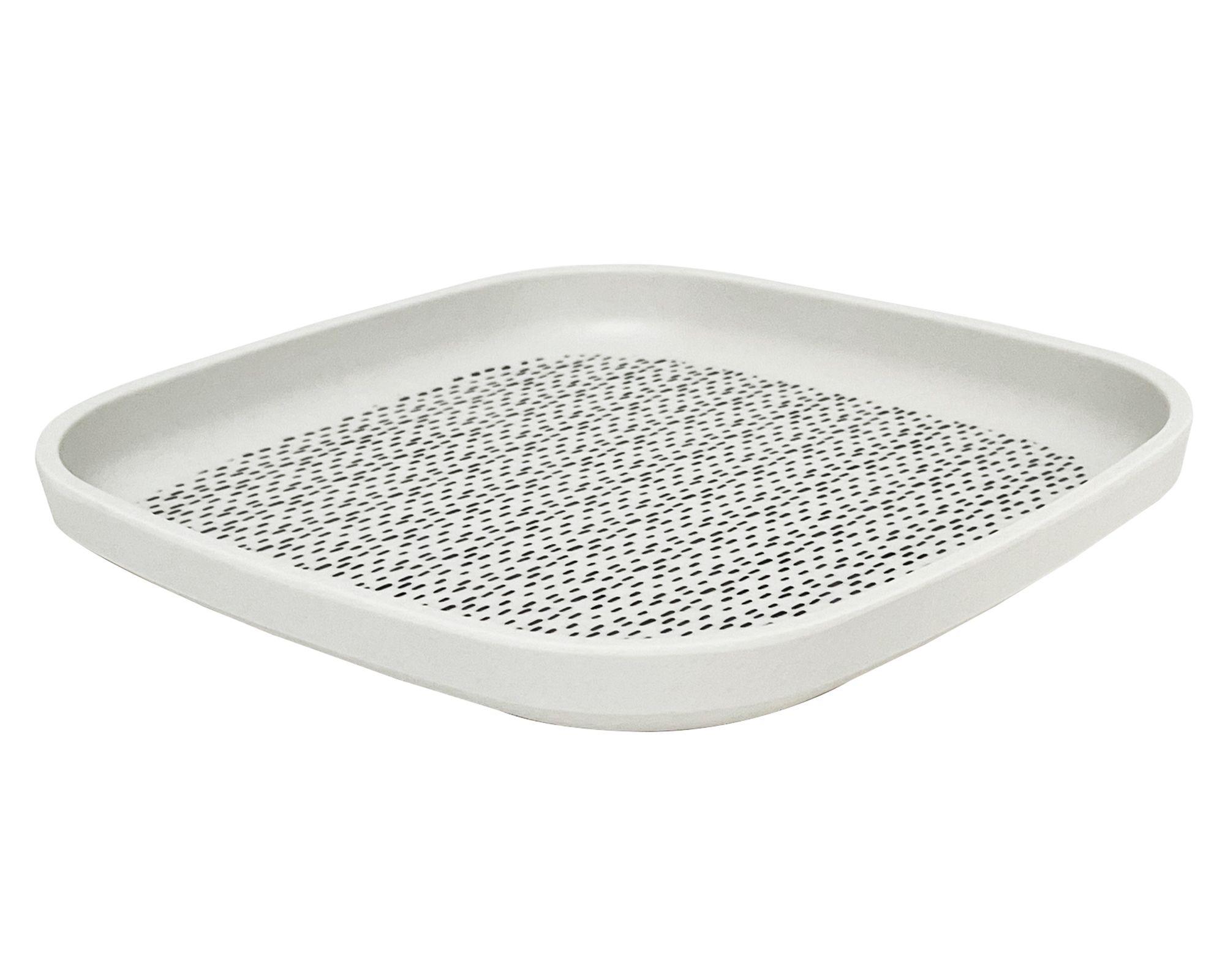 Plato biobamboo Puntos blanco/negro 18.1x2 cm-1