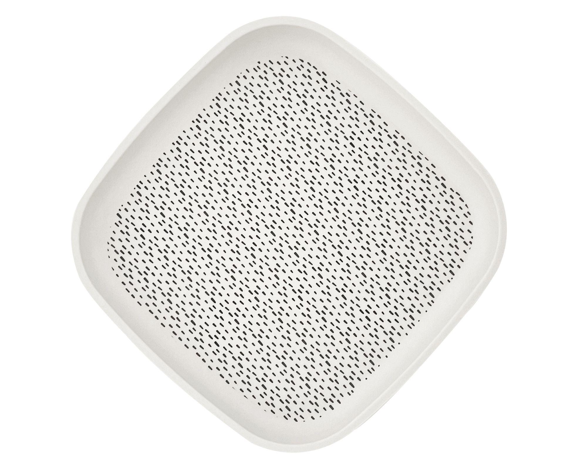 Plato biobamboo Puntos blanco/negro 18.1x2 cm-0