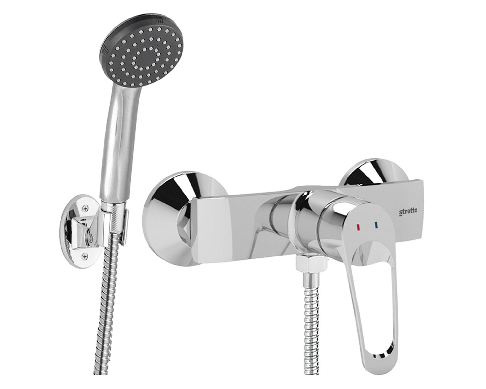 Monomando de ducha Belegra gris cromo-0