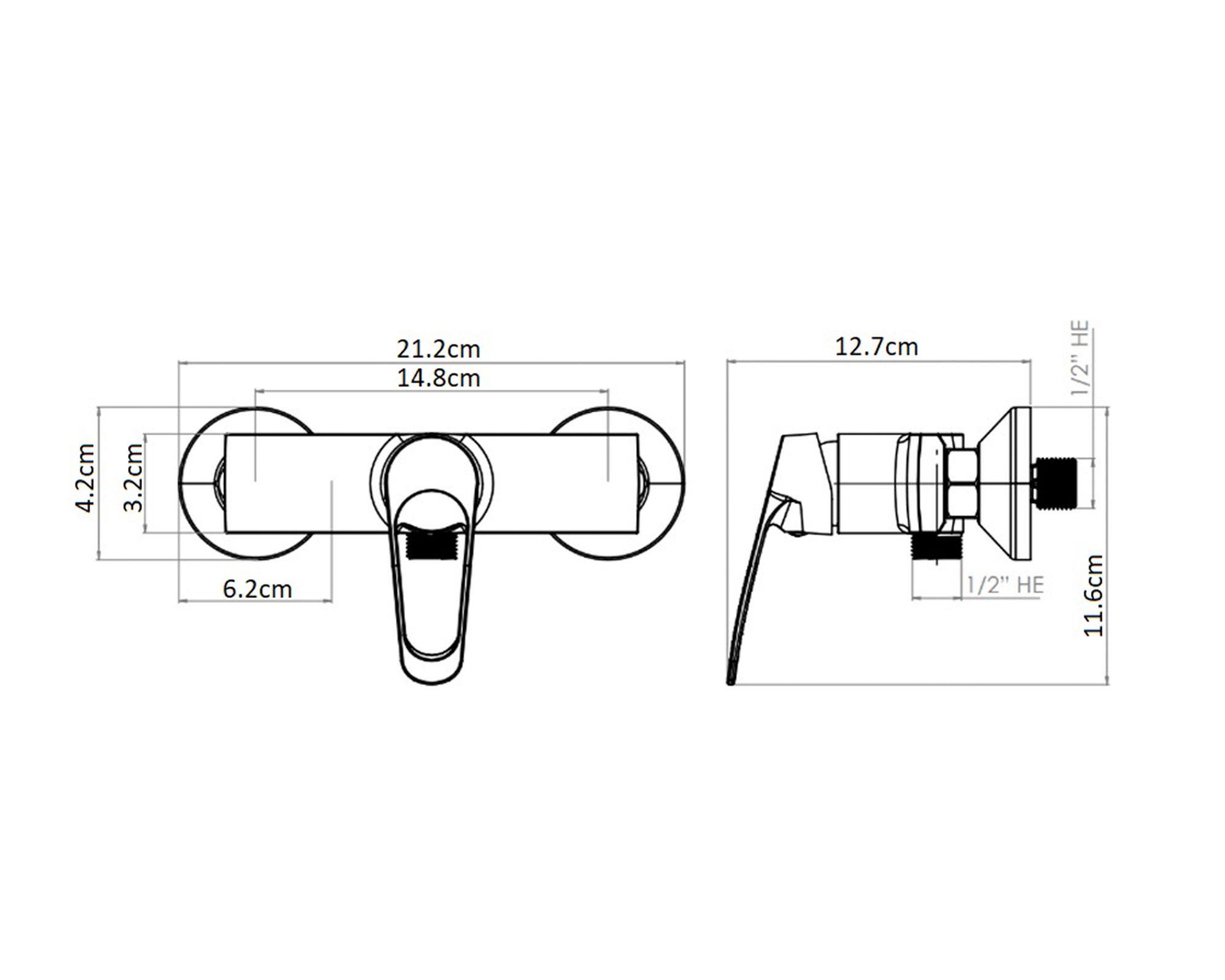 Monomando de ducha Belegra gris cromo-3