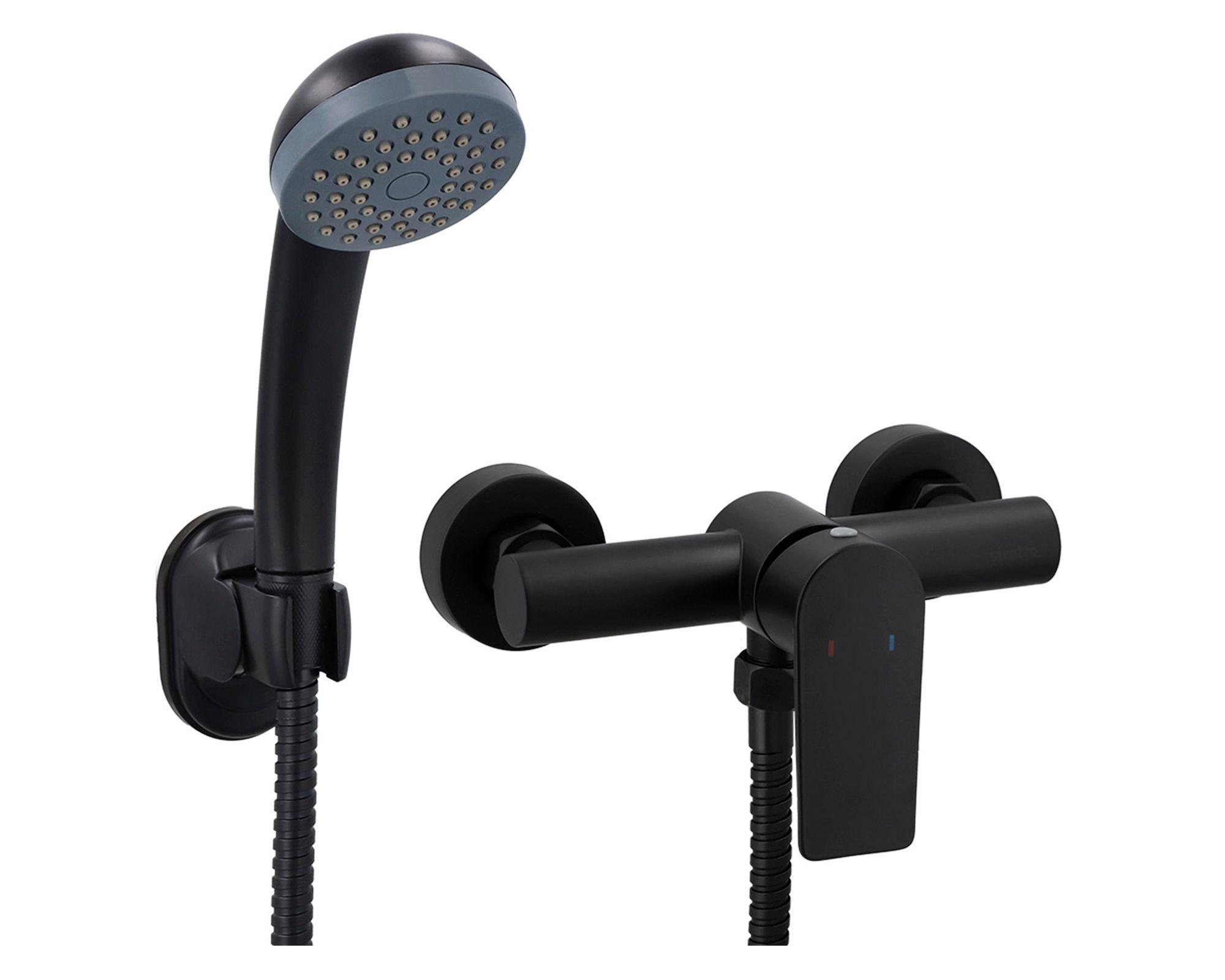 Monomando de ducha Bruna negro mate-0