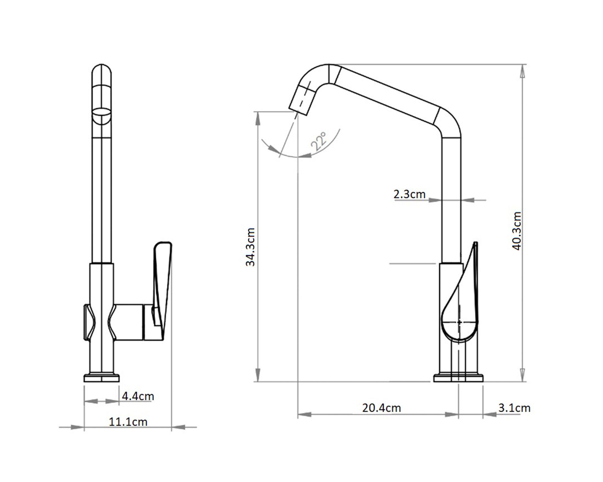 Monomando lavaplatos Lissone gris cromo-3