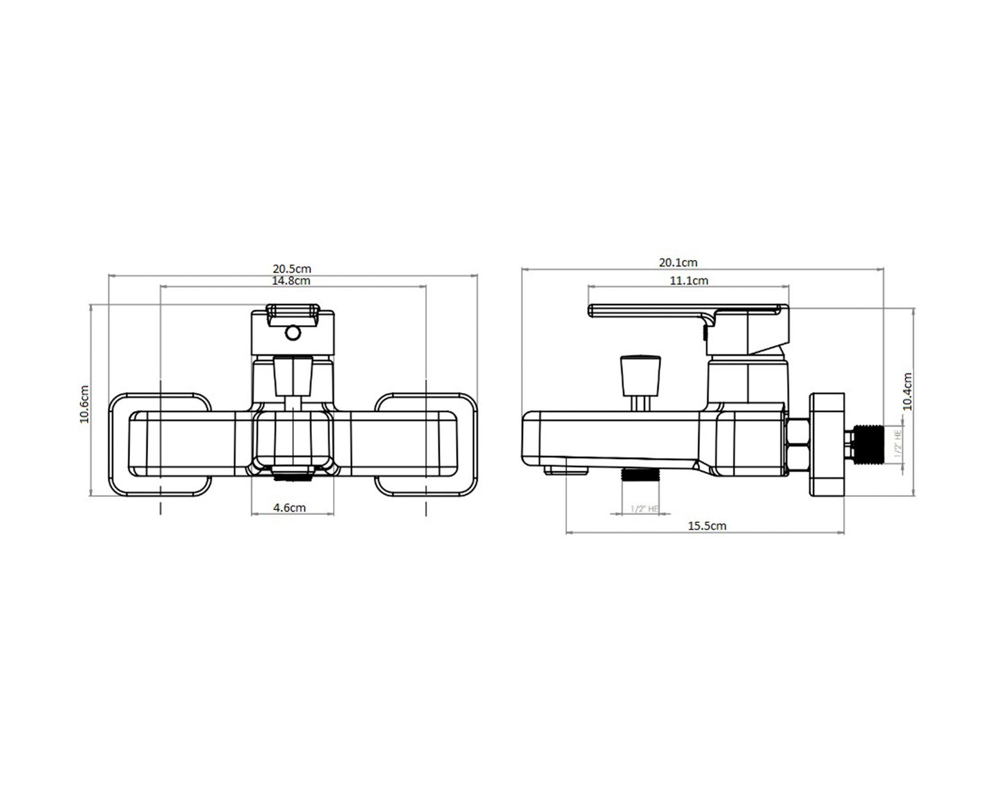 Monomando de tina ducha Imperia gris cromo-2