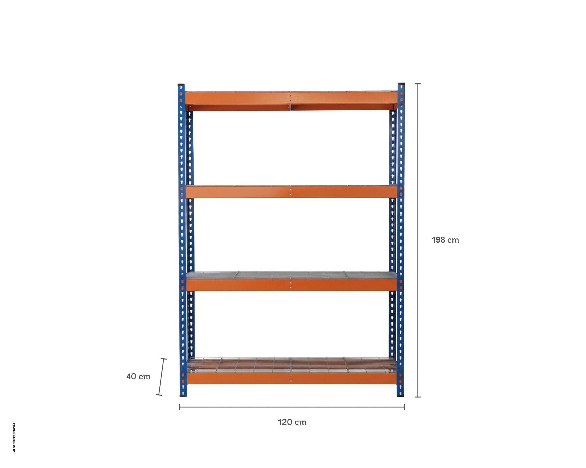 Repisa 4 niveles 120x40x198 cm-6