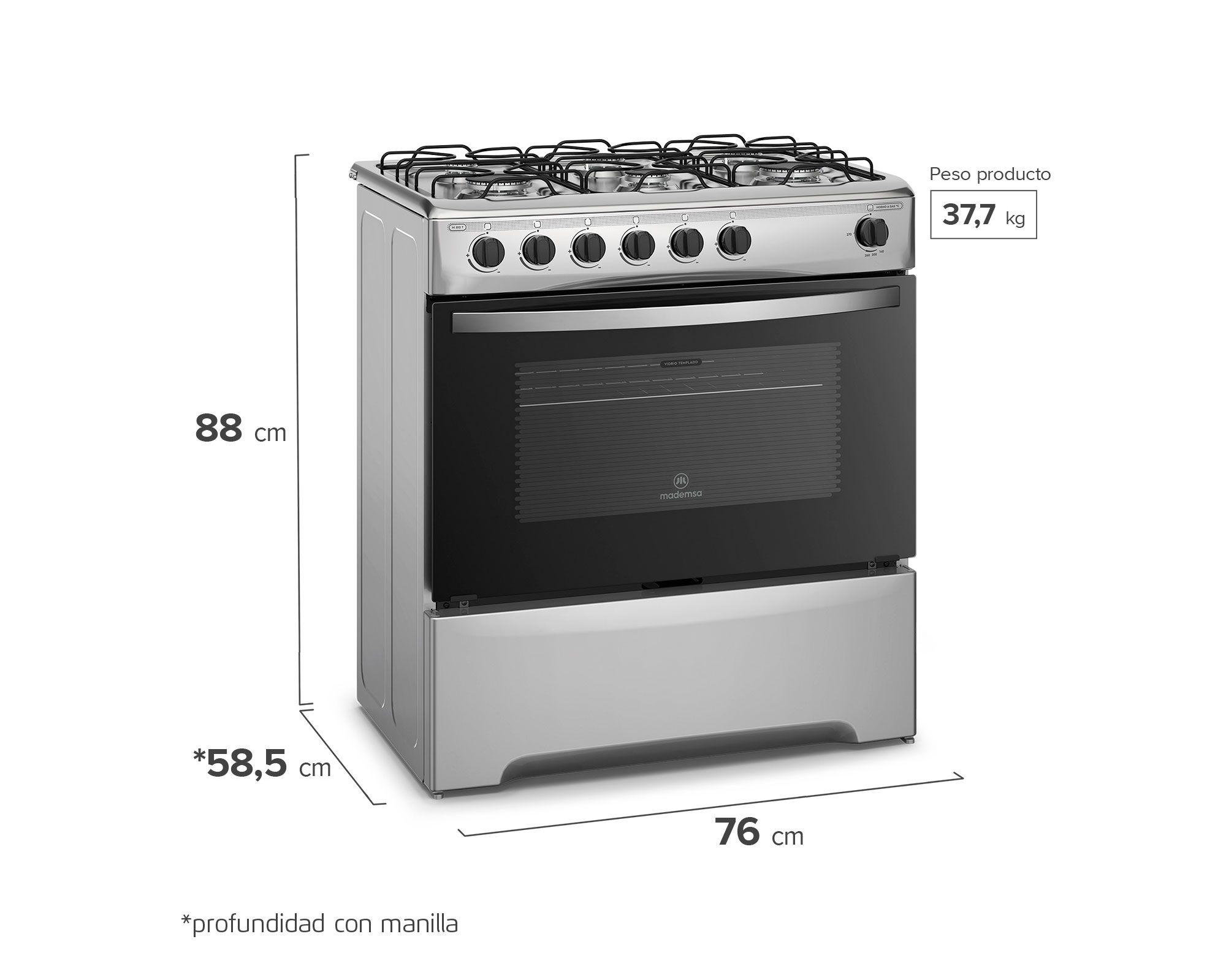Cocina a gas 6 quemadores M 810 T-6