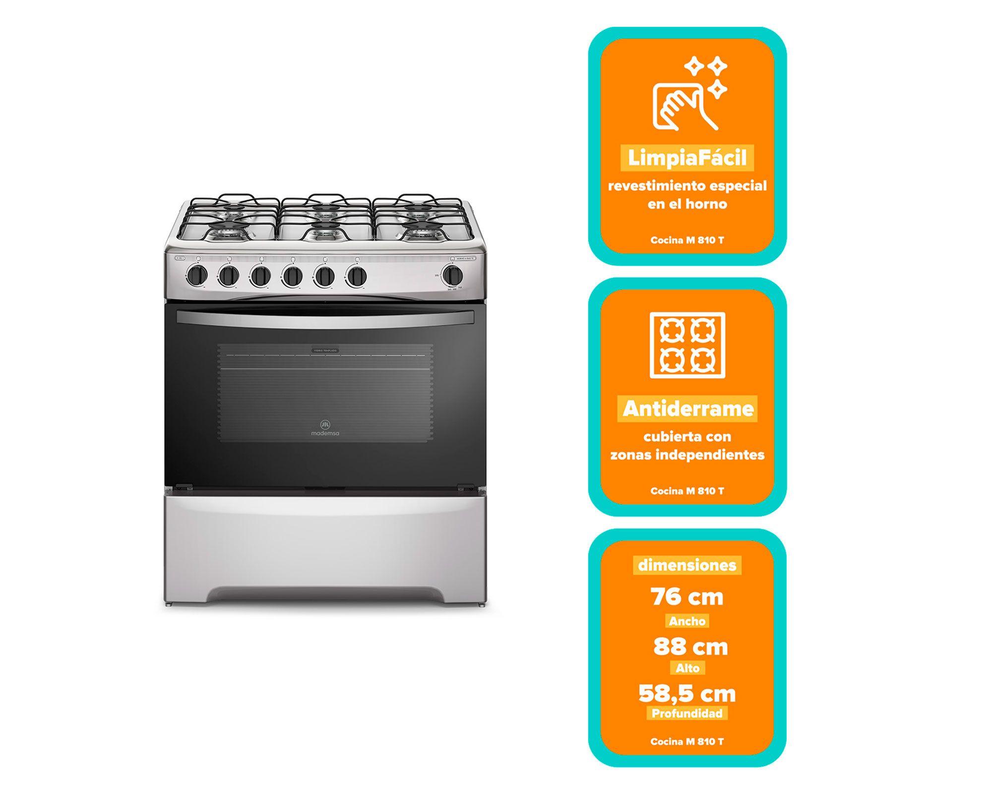 Cocina a gas 6 quemadores M 810 T-5