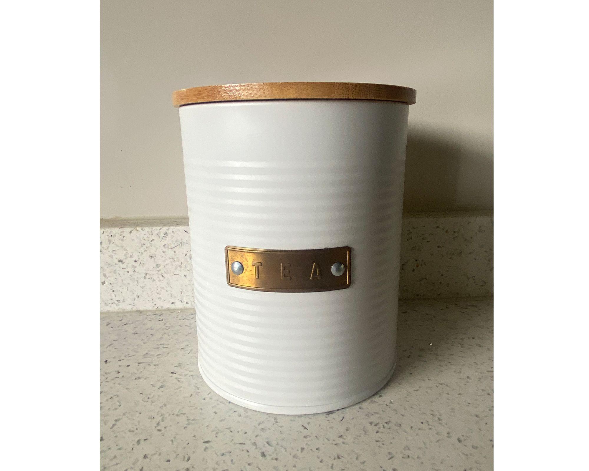 Canister placa dorada Tea blanco 13x11 cm-1