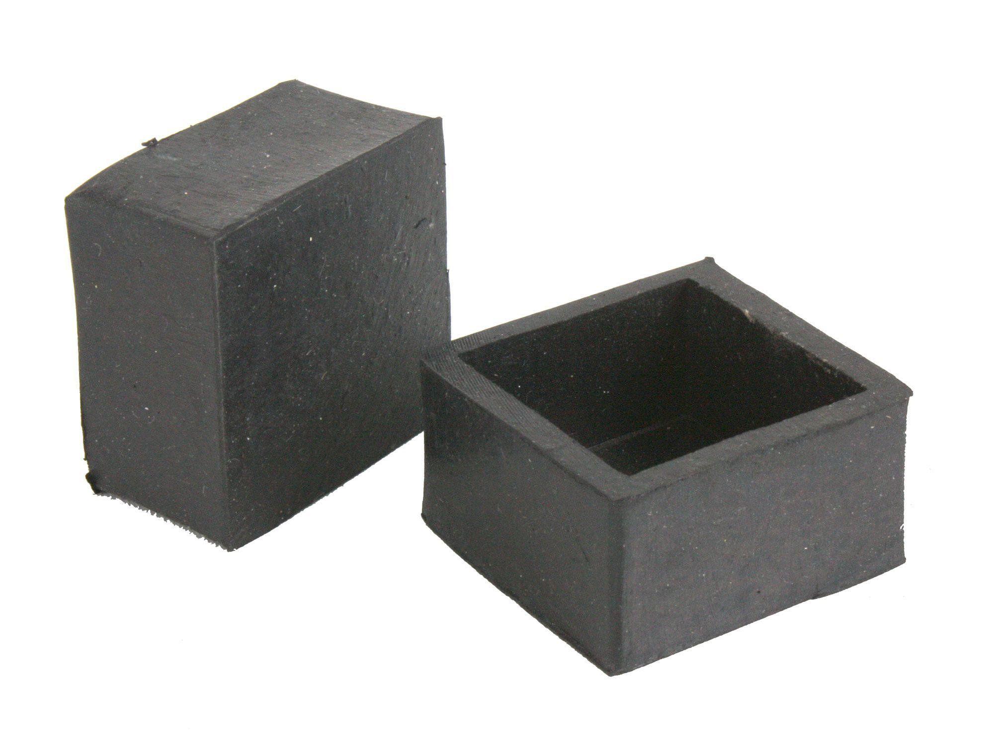 Regatón negro cuadrado 1 1/4'' Goma hogar-1