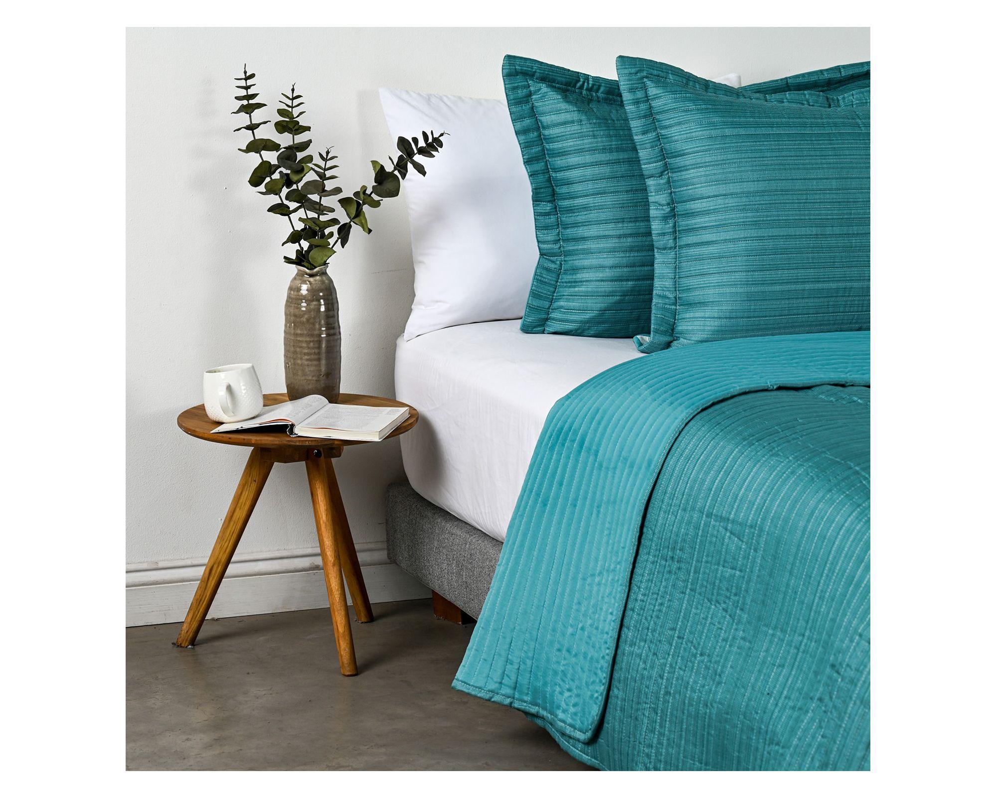 Quilt Trama turquesa 2 plazas-1
