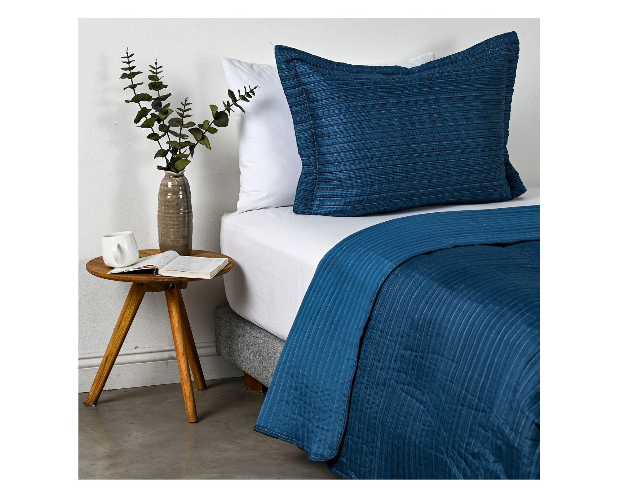 Quilt Trama azul 1.5 plazas-1