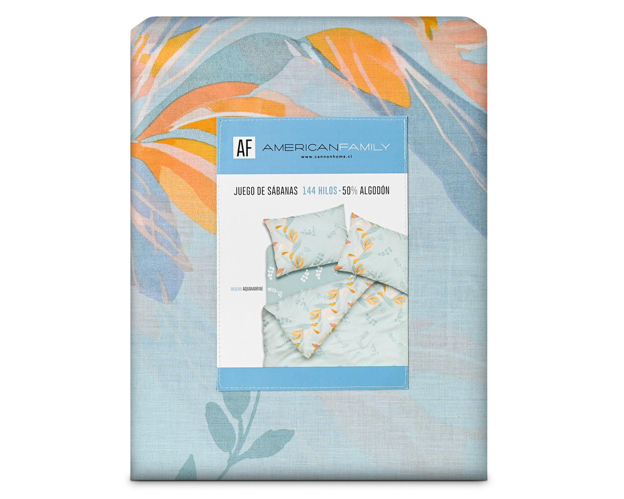Juego de sábanas king 144H Aquamarine diseño-3