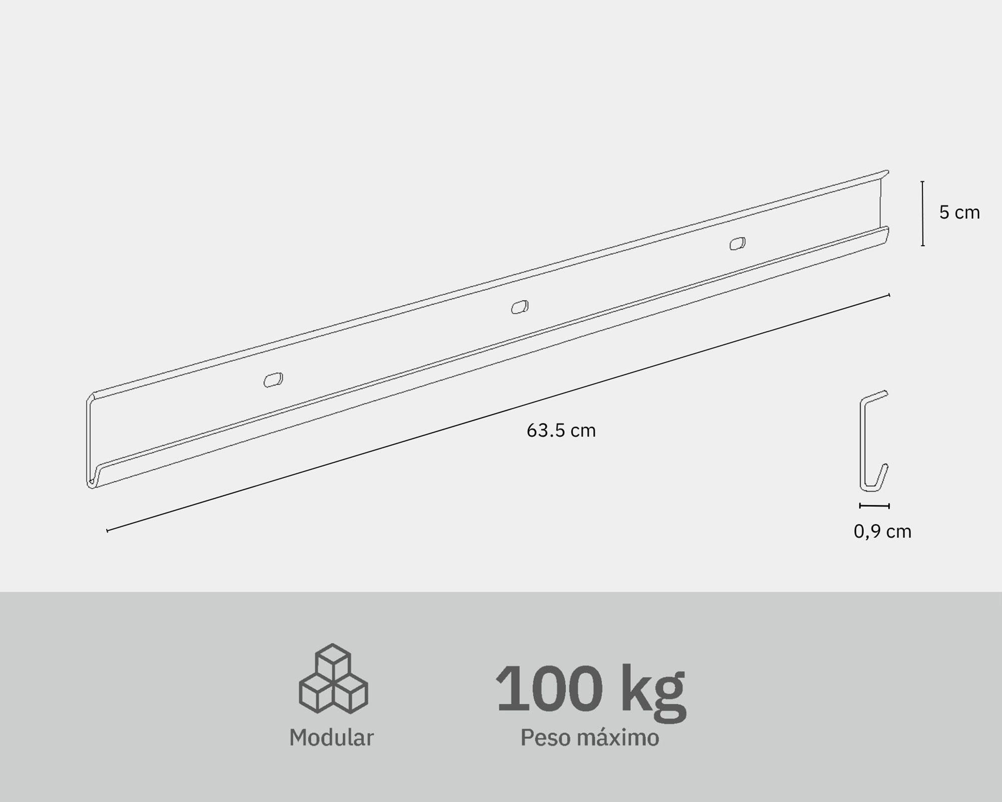 Barra superior metal ensamble para módulo 60 cm grafito-6
