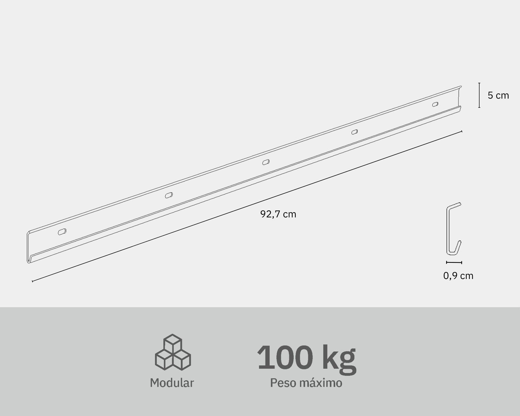 Barra superior metal ensamble para módulo 90 cm grafito-6