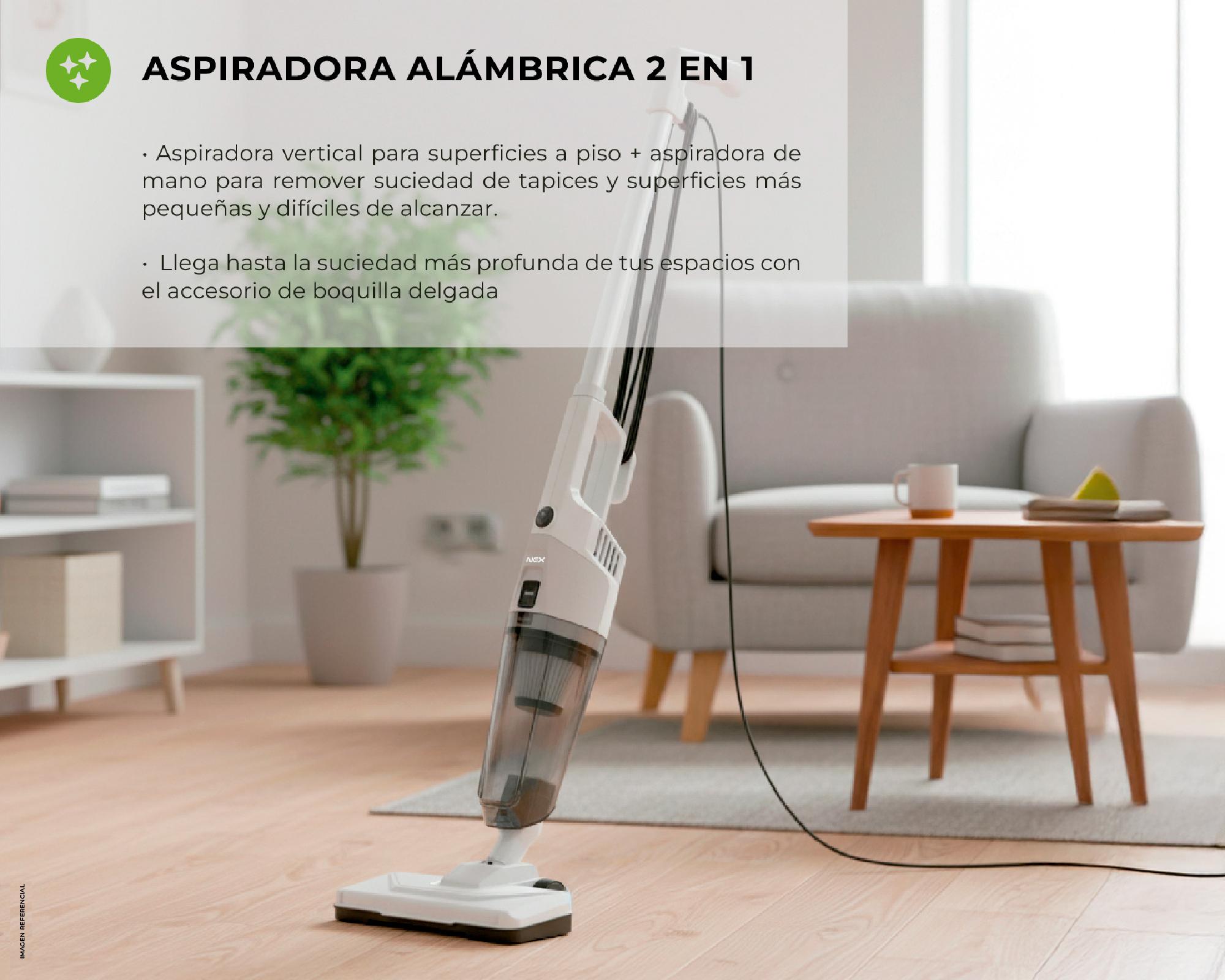 Aspiradora vertical 2 en 1 ASPVPROM blanco/gris 600W-7