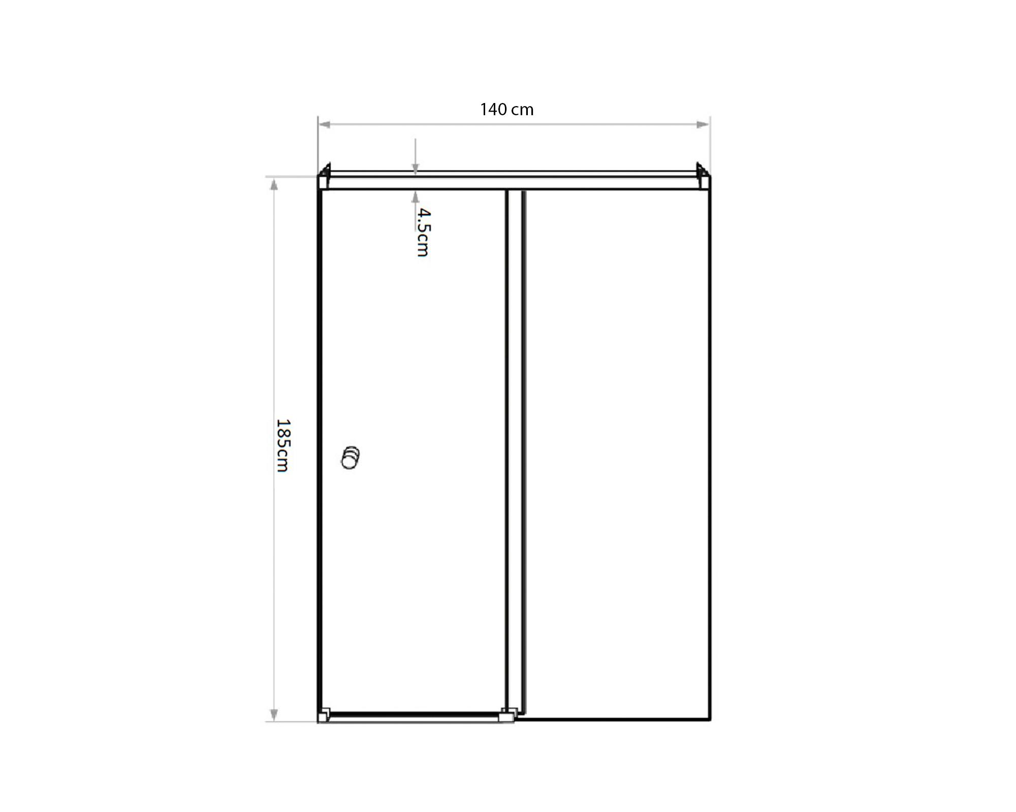 Mampara corredera Agori transparente 185x140x0.6 cm-3