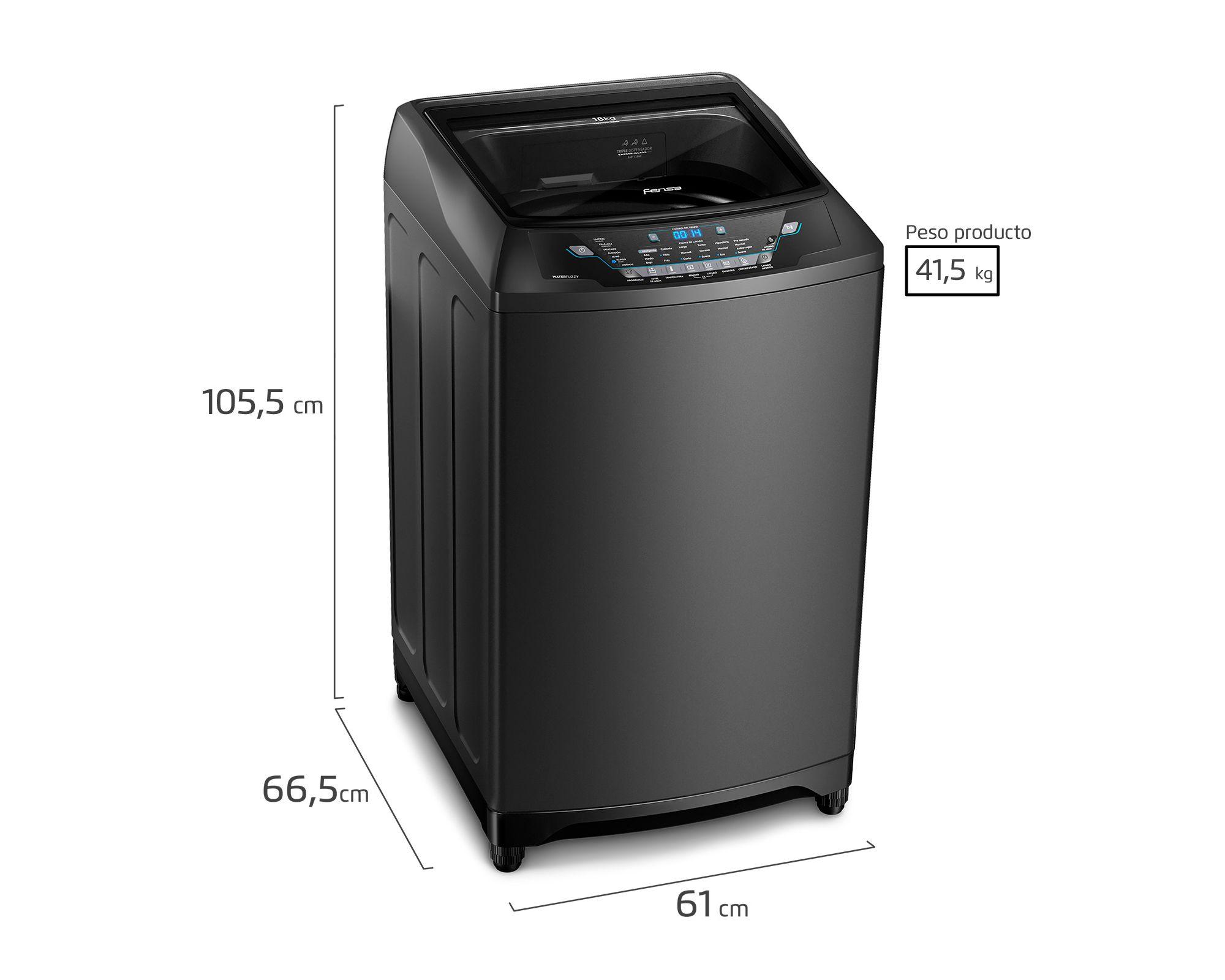 Lavadora Premium Care 18 Onix superior 18 kg gris-4