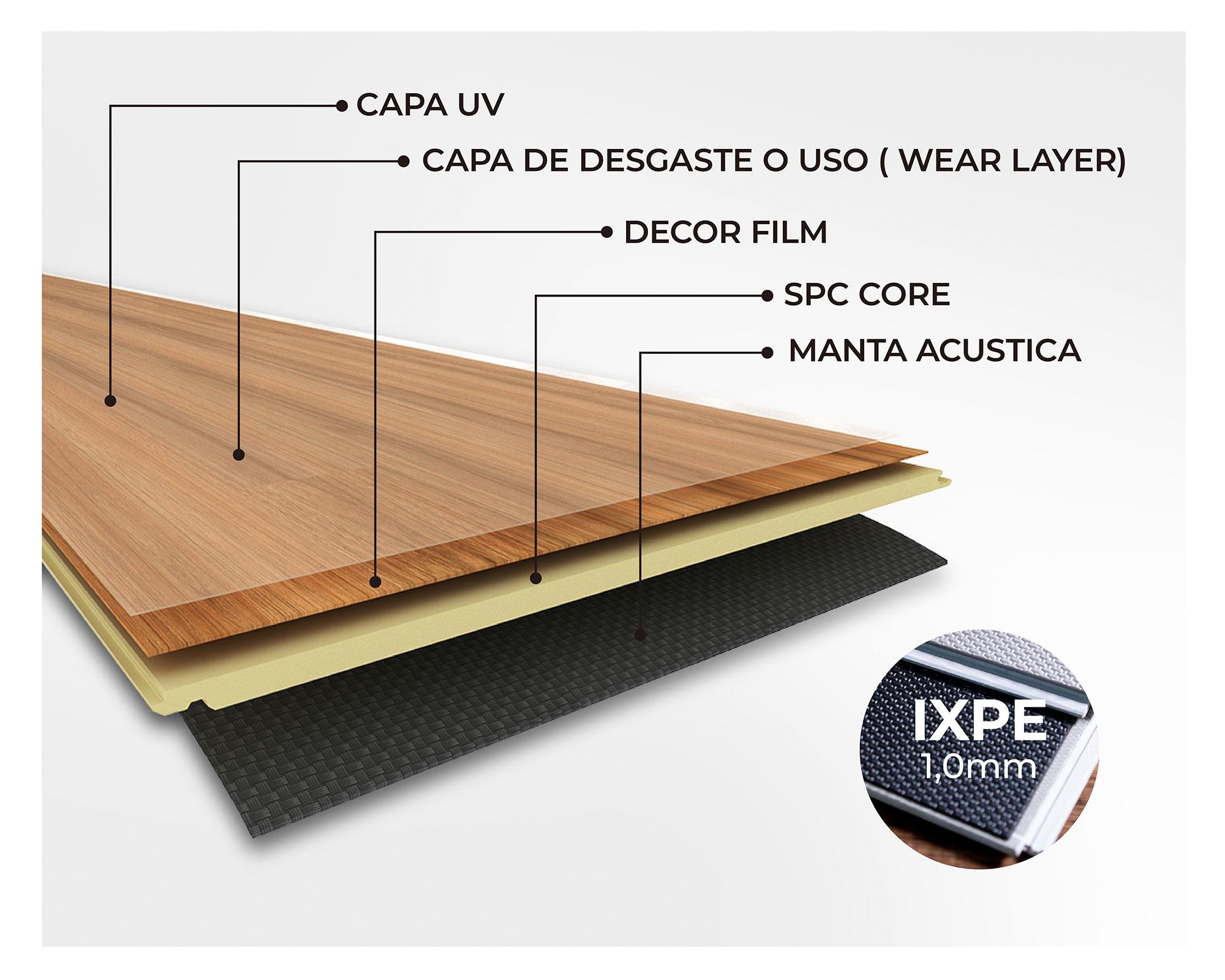 Piso vinílico SPC roble caramelo 5 mm 2.48 m2-10
