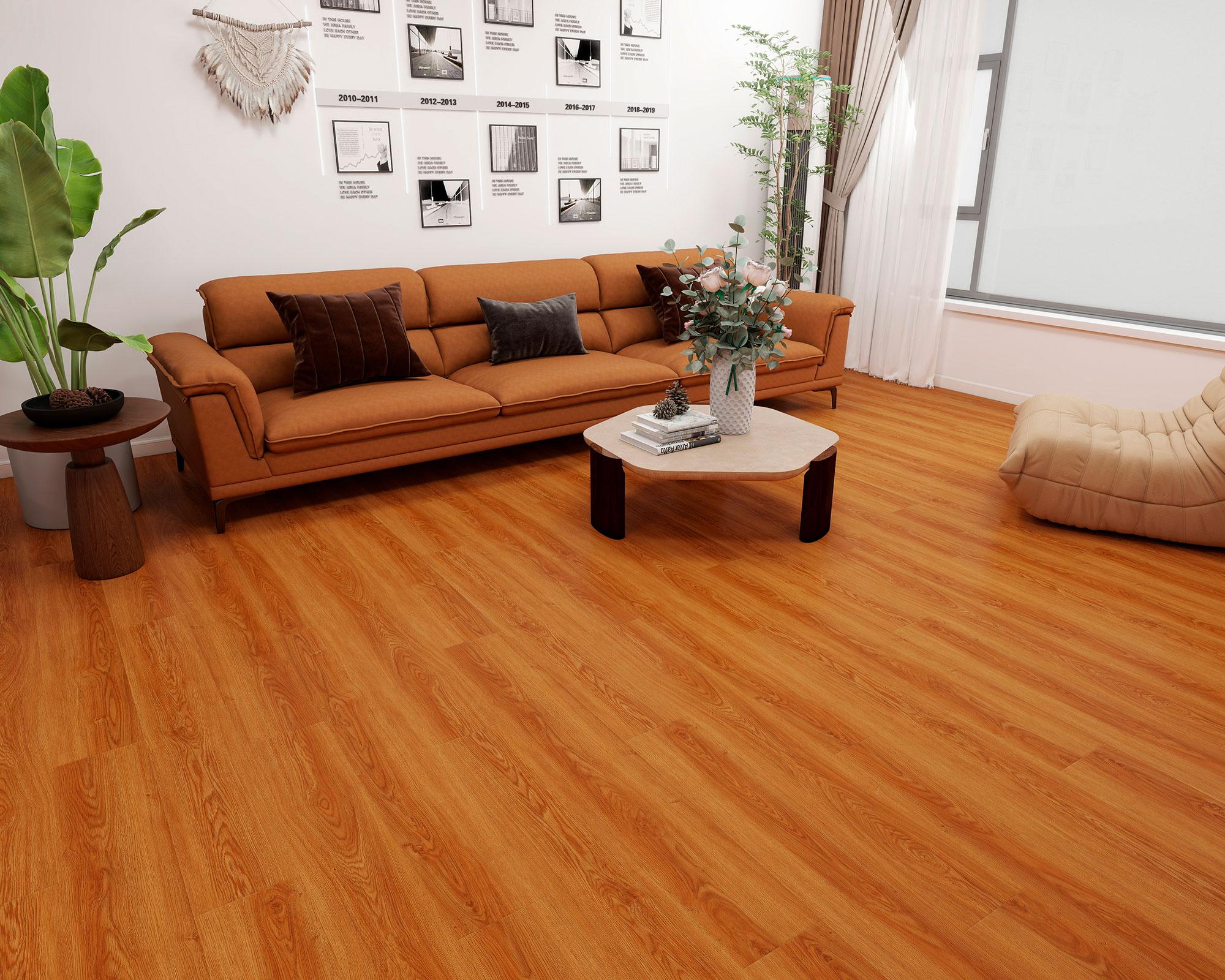 Piso vinílico SPC roble caramelo 5 mm 2.48 m2-8