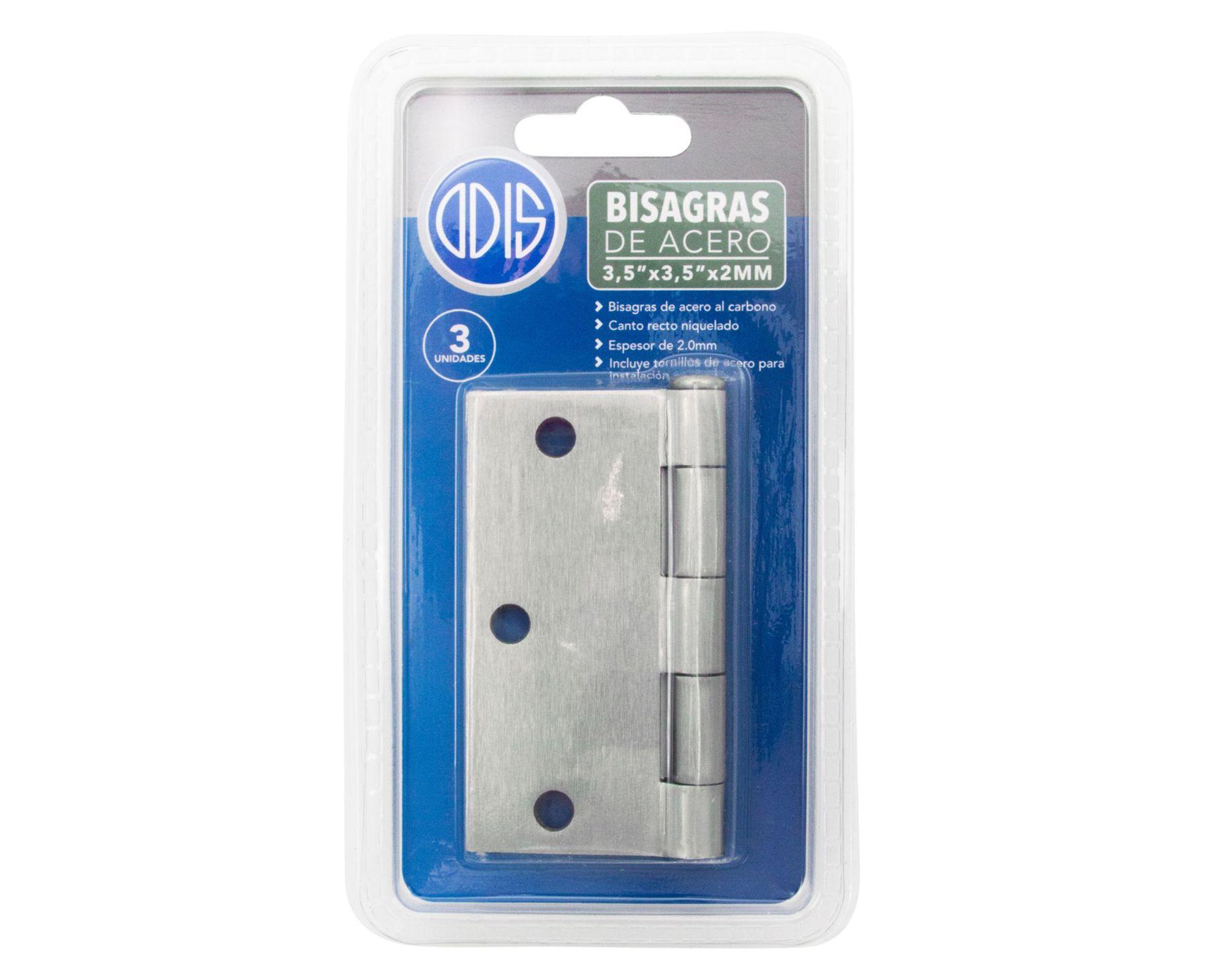 Bisagra 3.5x3.5" 2.0 mm niquel 3 un-3