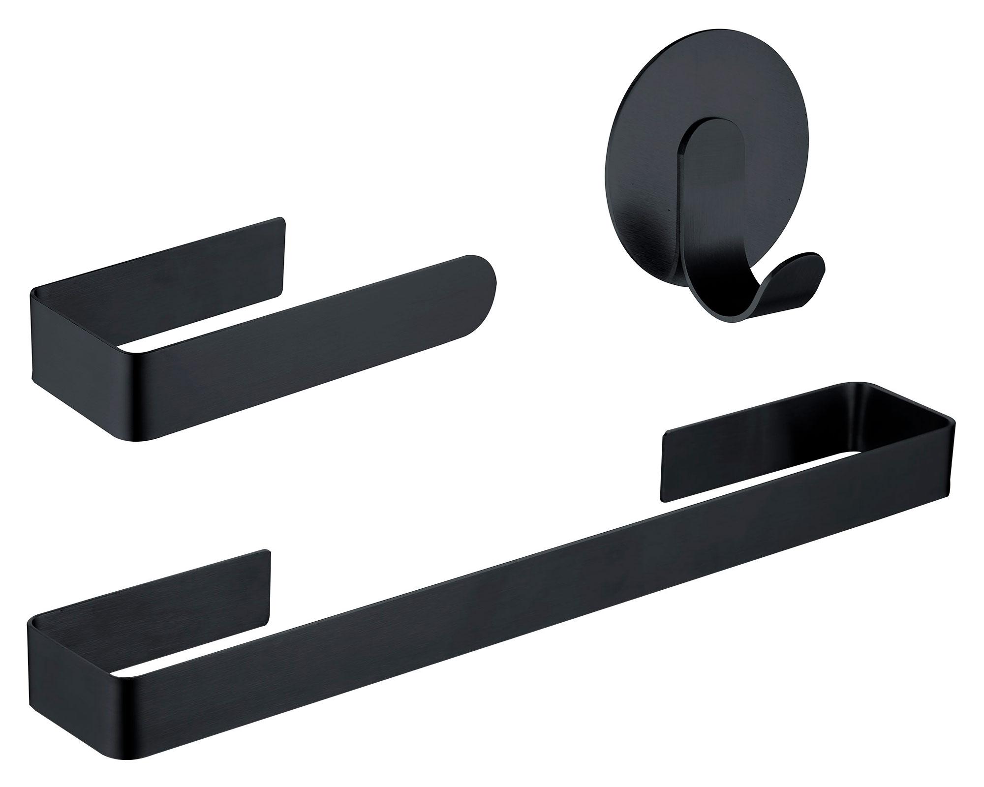 Accesorio baño Adnes negro 3 piezas-0