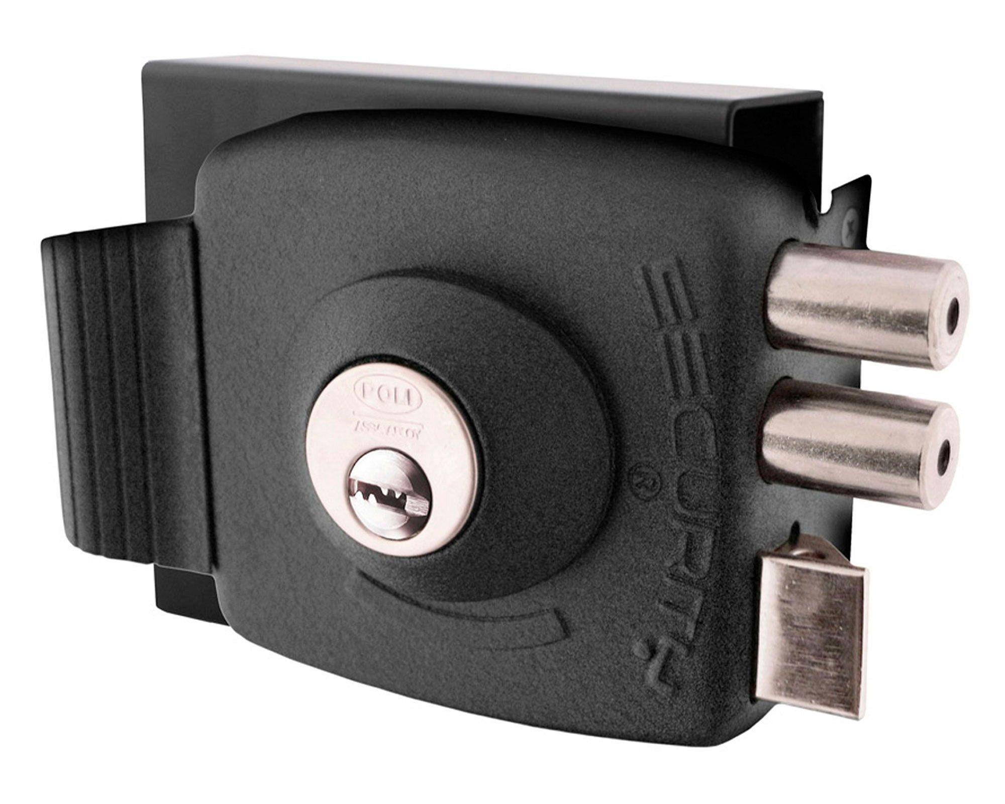 Cerradura sobreponer con caja 30 mm negro Poli-0