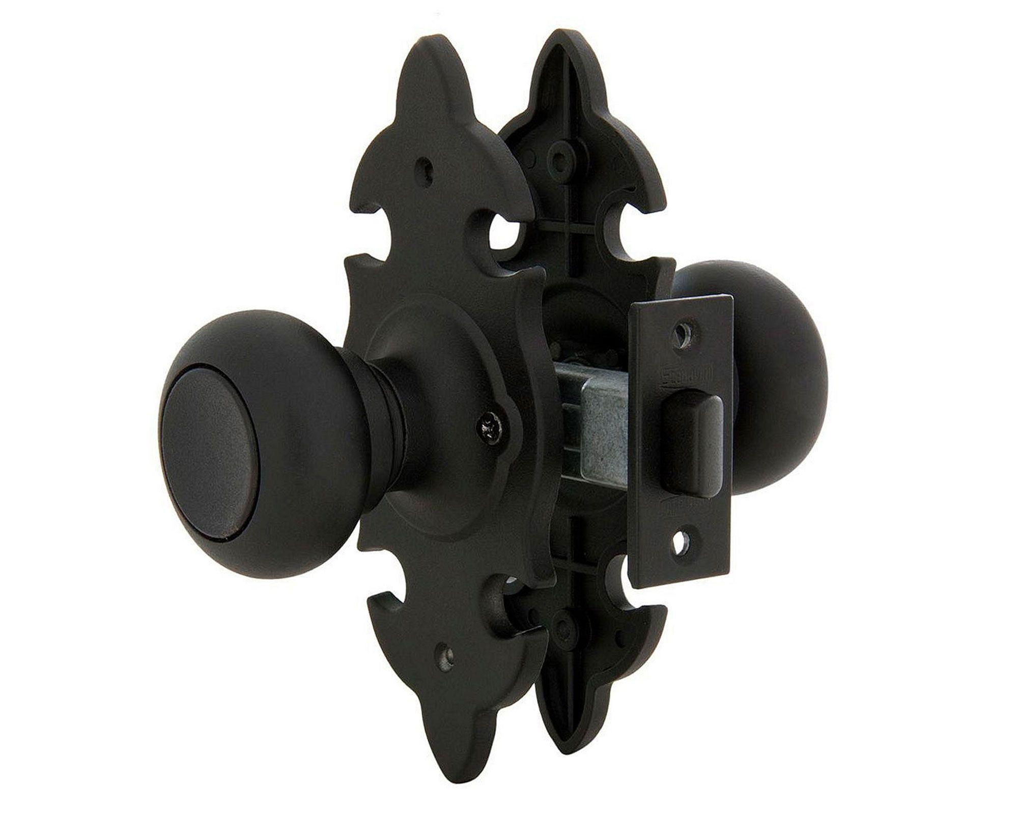 Cerradura tubular pomo libre paso/dormitorio negra 6046 Scanavini-3