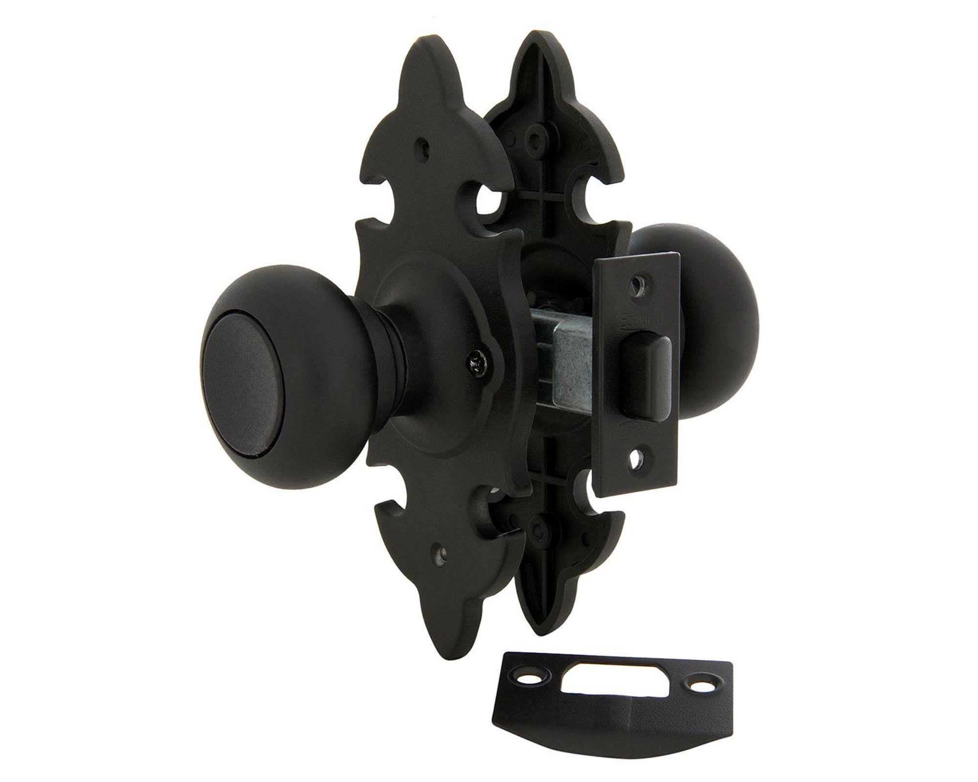 Cerradura tubular pomo libre paso/dormitorio negra 6046 Scanavini-2