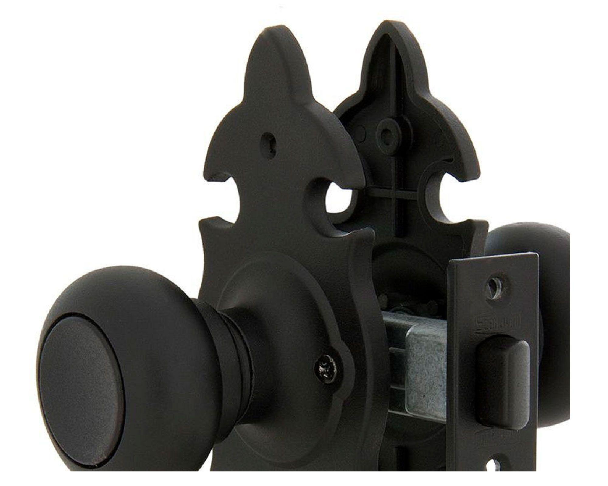 Cerradura tubular pomo libre paso/dormitorio negra 6046 Scanavini-1