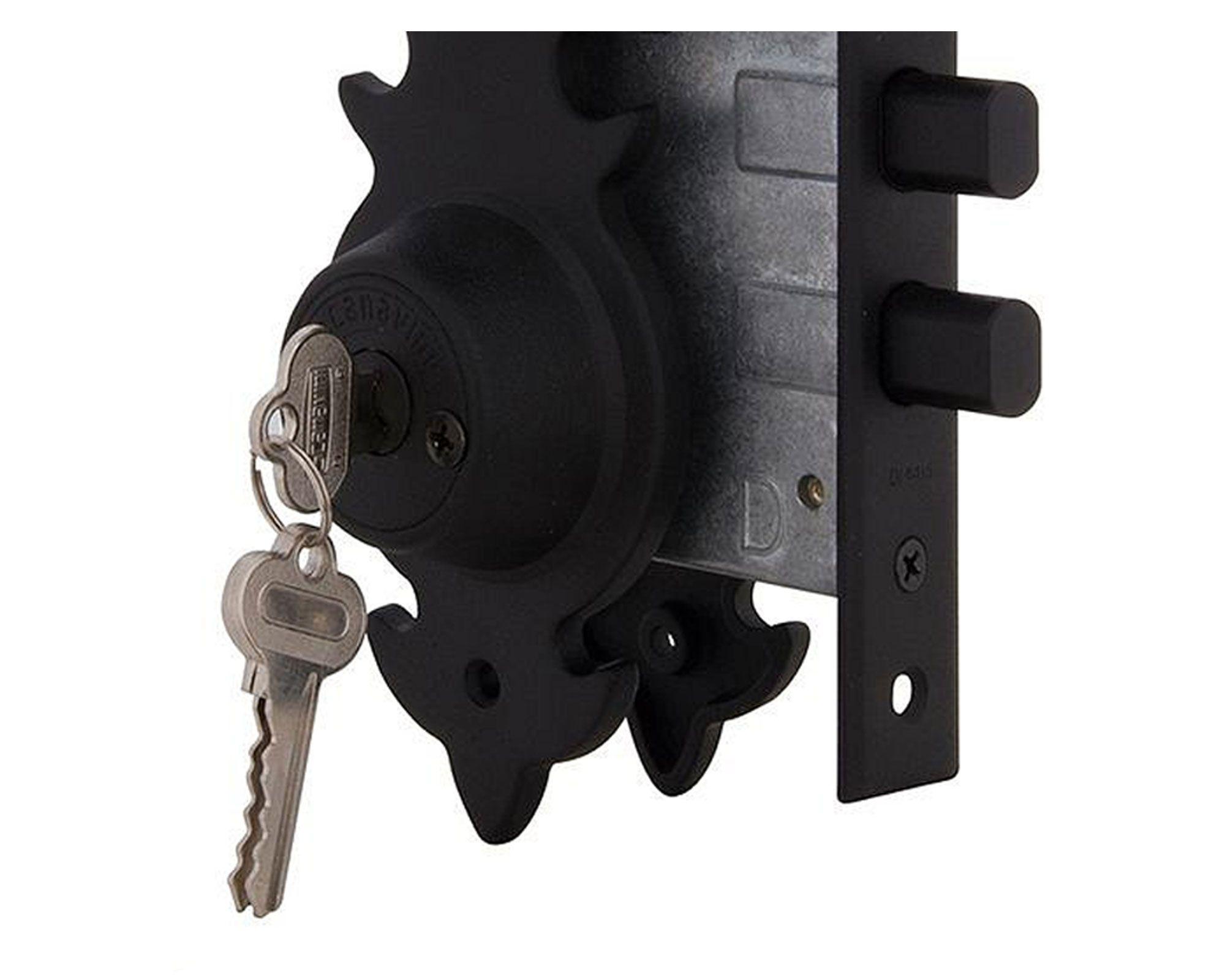 Cerradura embutida pomo acceso 6180 negro envejecido Scanavini-2