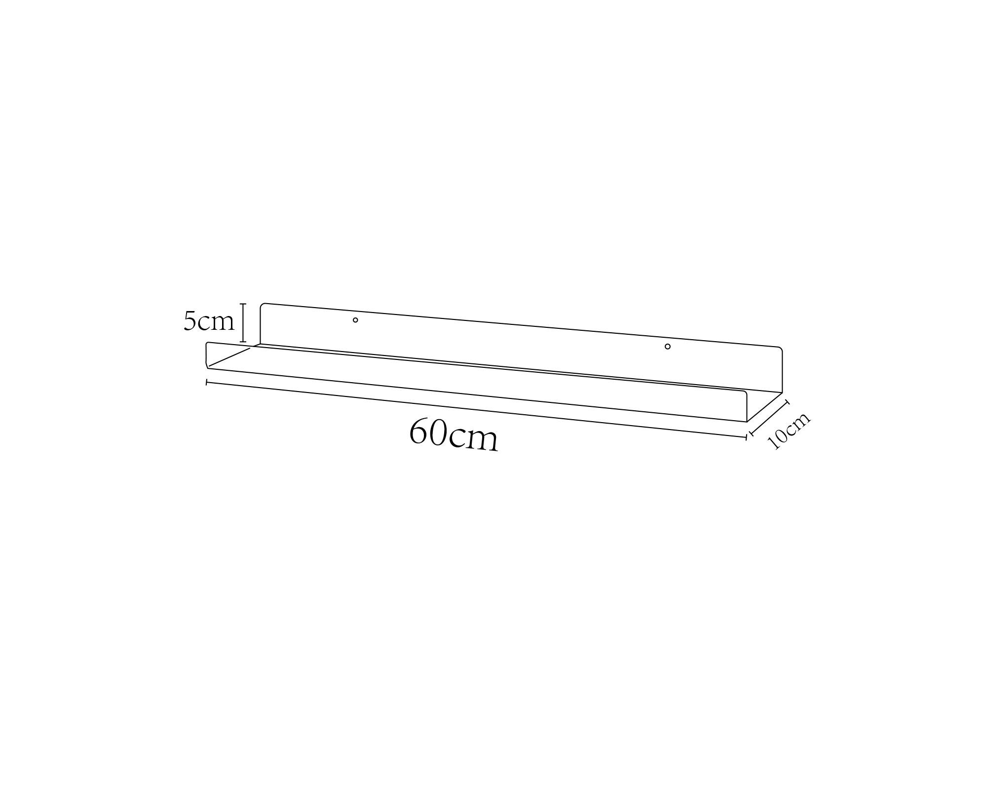 Repisa pared transparente 5x60x10 cm-2