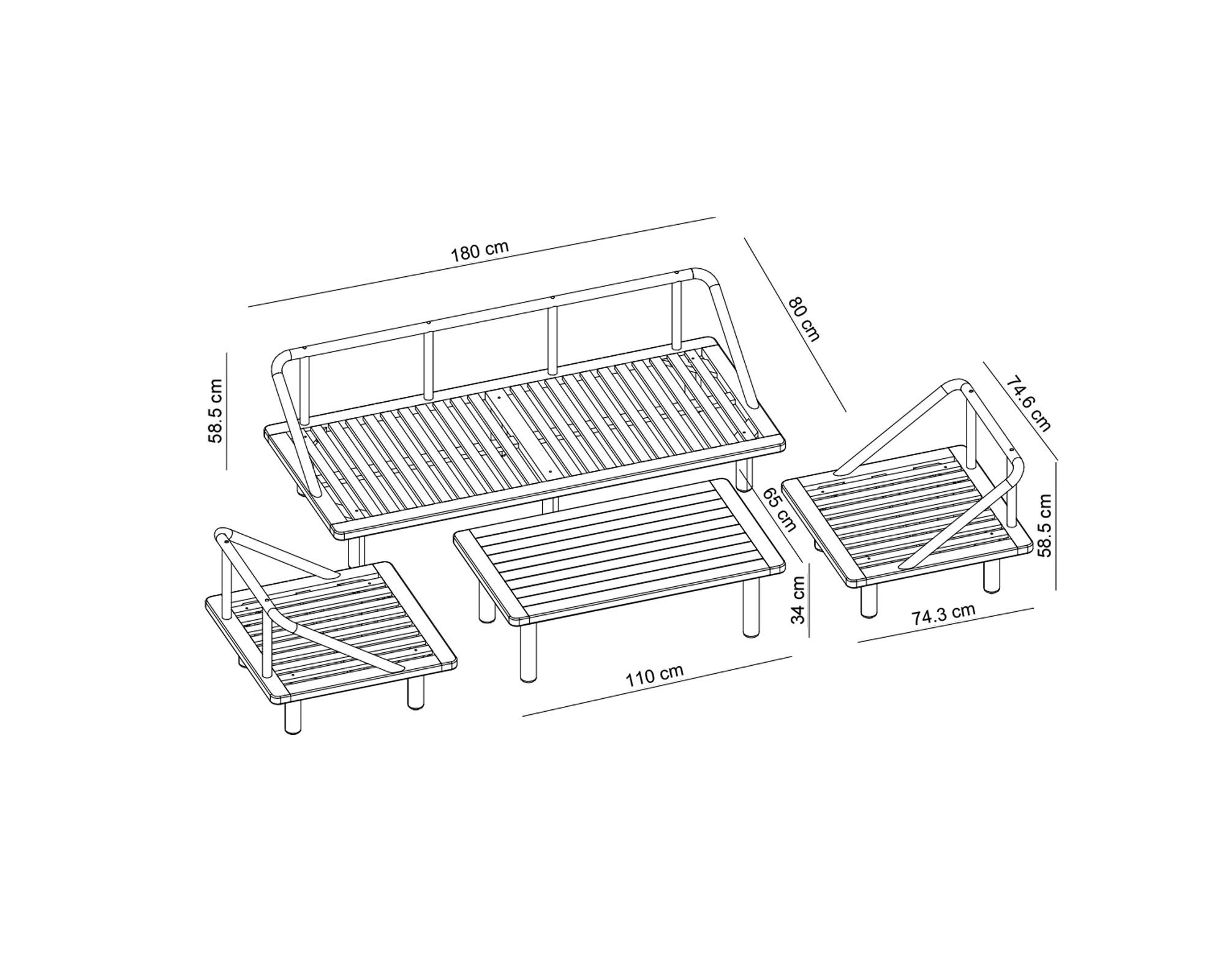 Set living 4 personas Tarumá-13