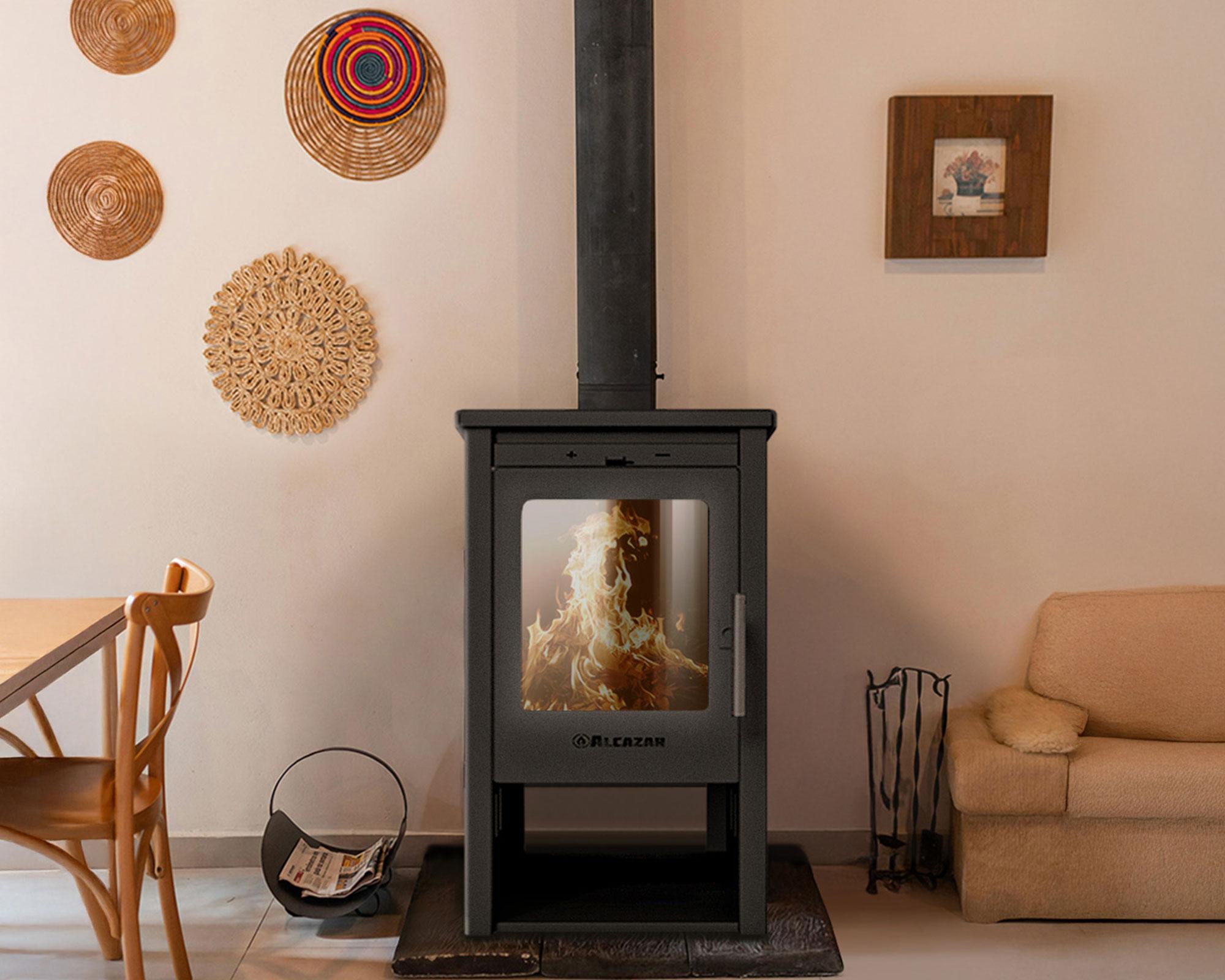 Estufa a leña Patagonia 380 gris-3