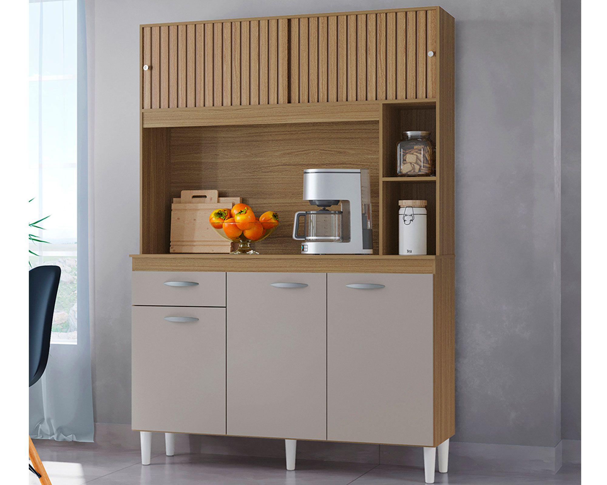 Kit cocina 5 puertas Duda damasco/ripado/Off white-3