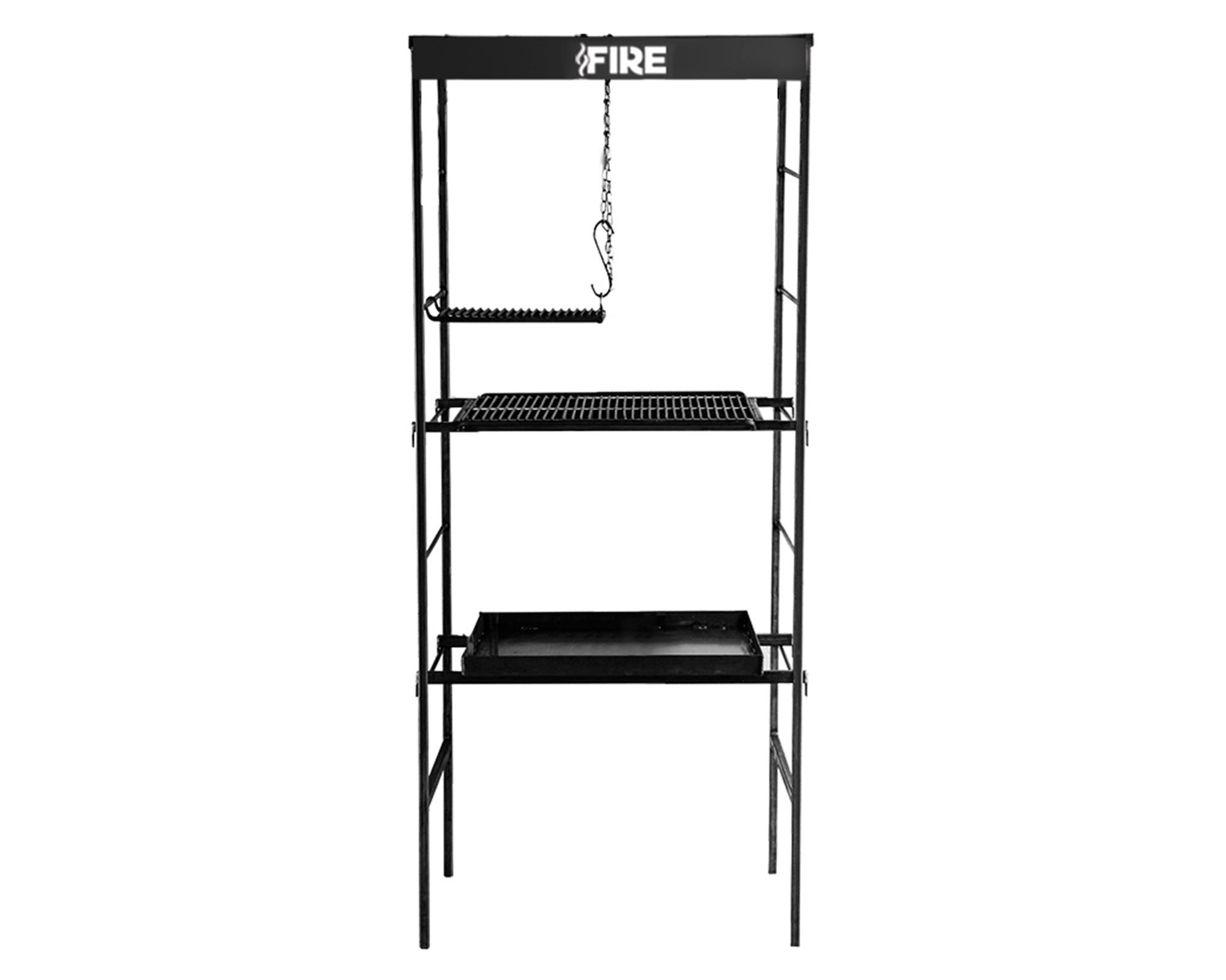 Parrilla a carbón Escalera 80 cm negro-0