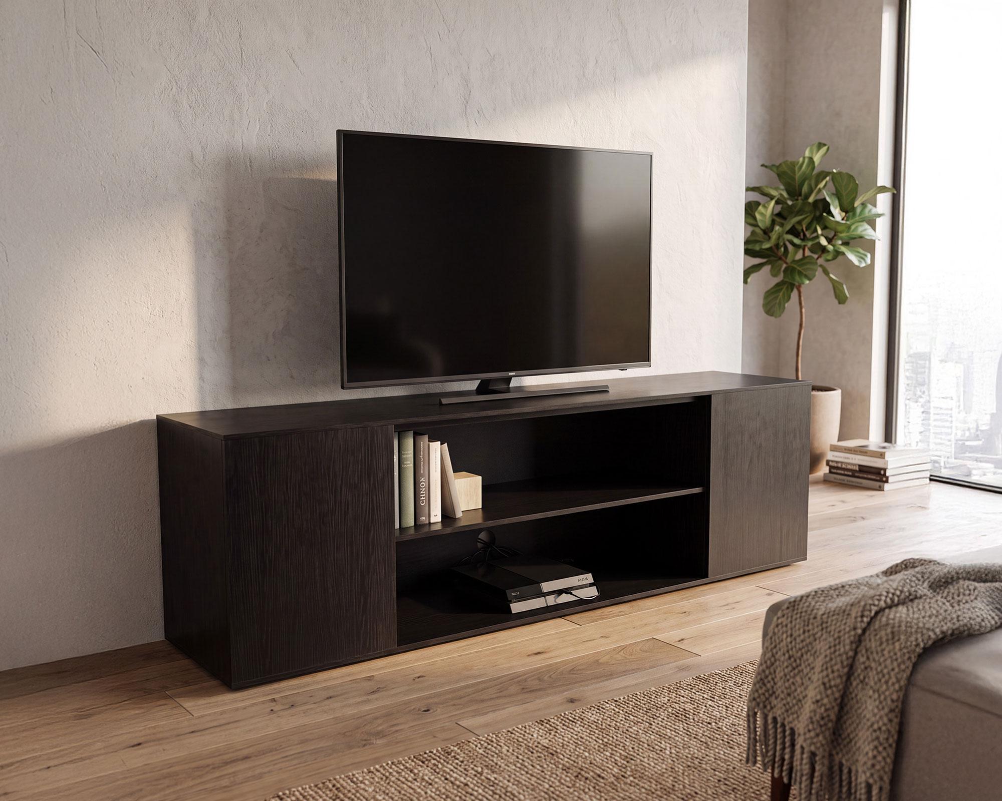 Rack TV Osaka 75'' negro 180x40x55 cm-4