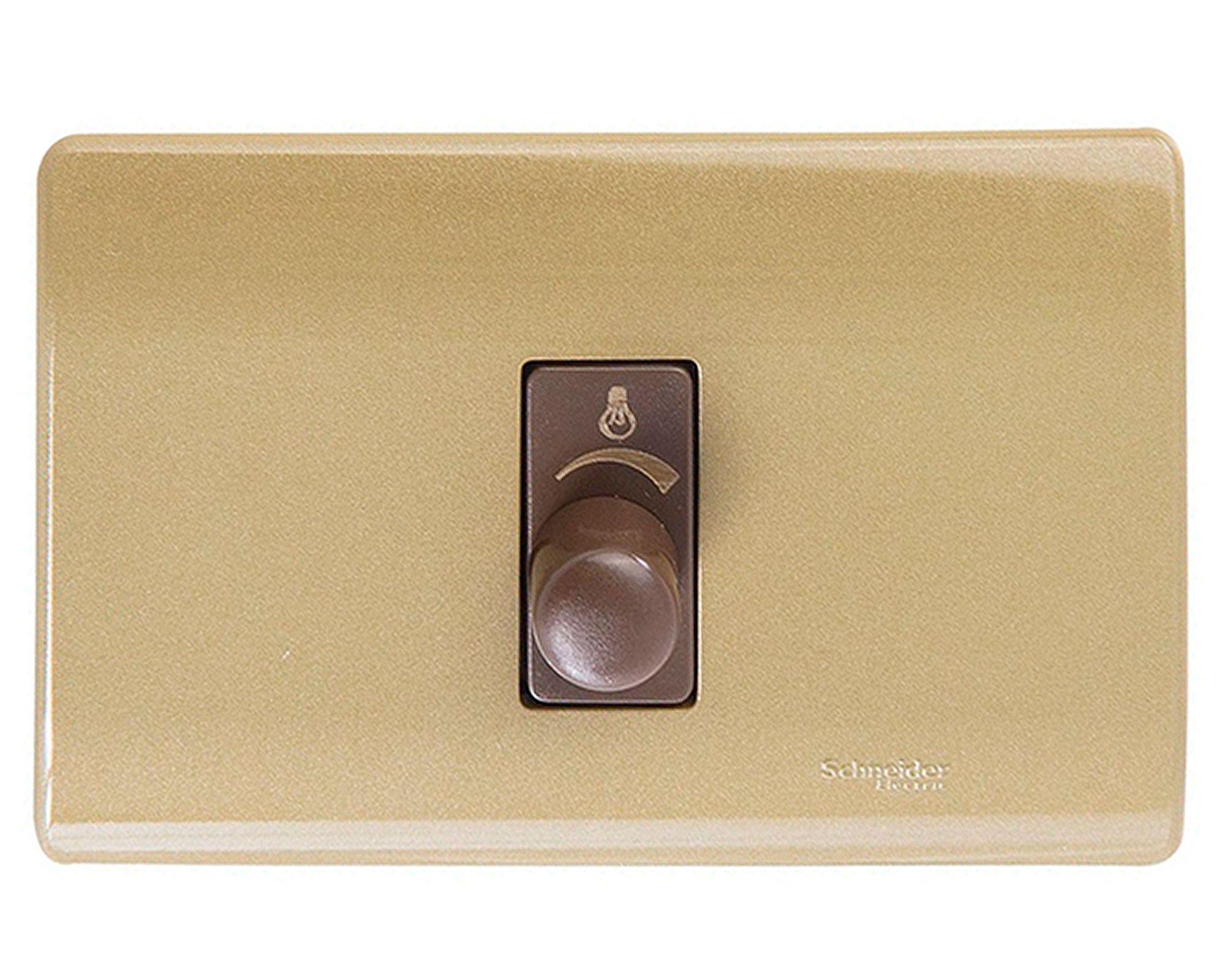 Placa dimmer genesis 300w dorada Schneider-0