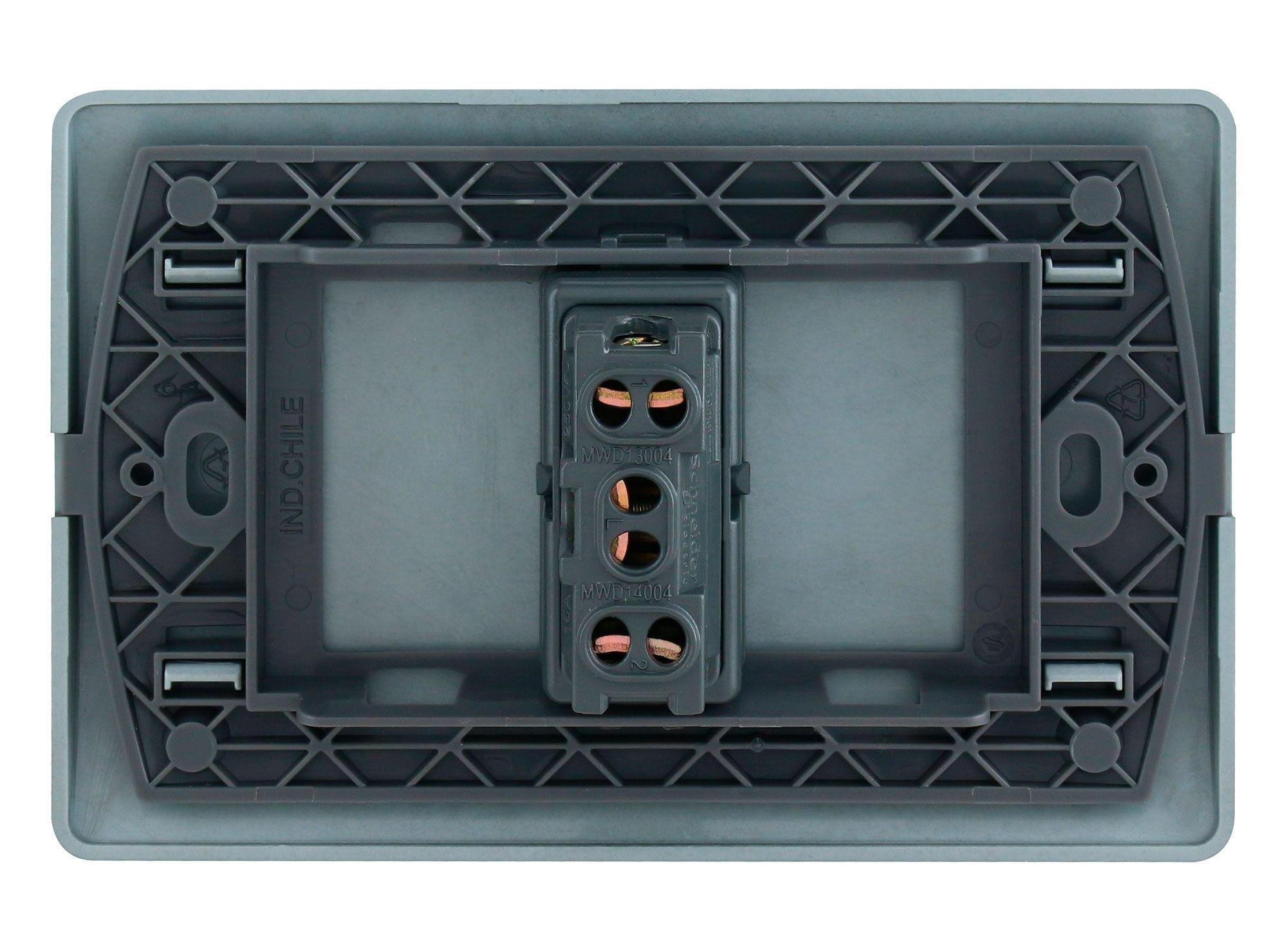 Placa armada interruptor 16A 9/24 Génesis humo Schneider-2
