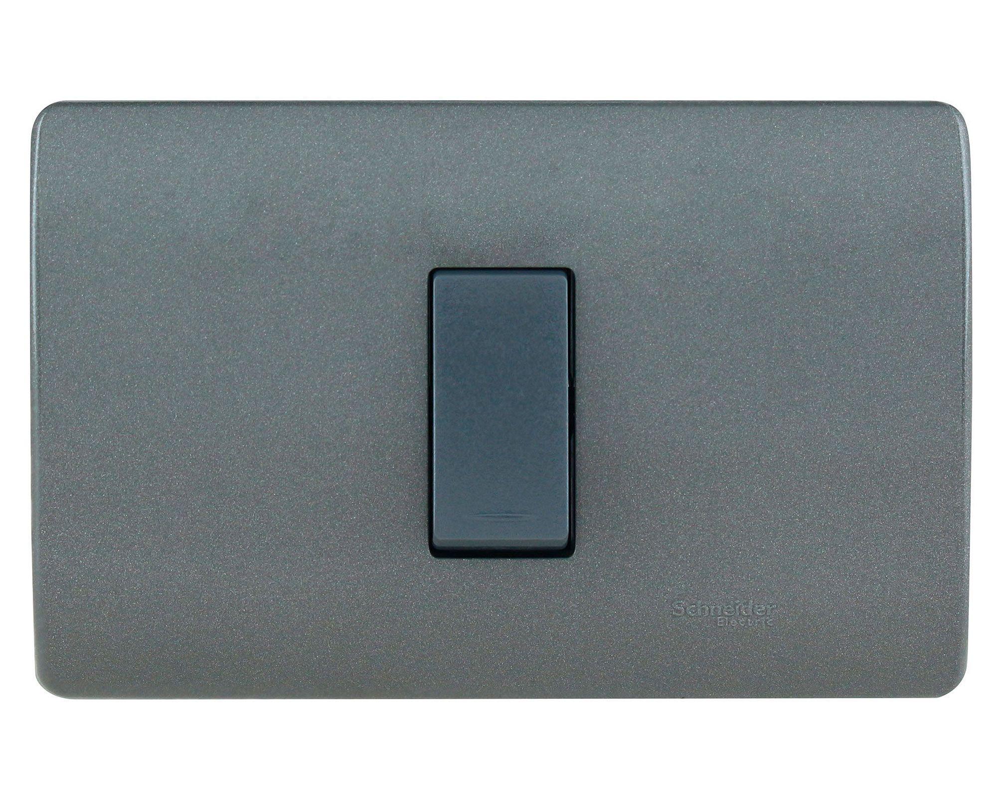 Placa armada interruptor 16A 9/24 Génesis humo Schneider-0