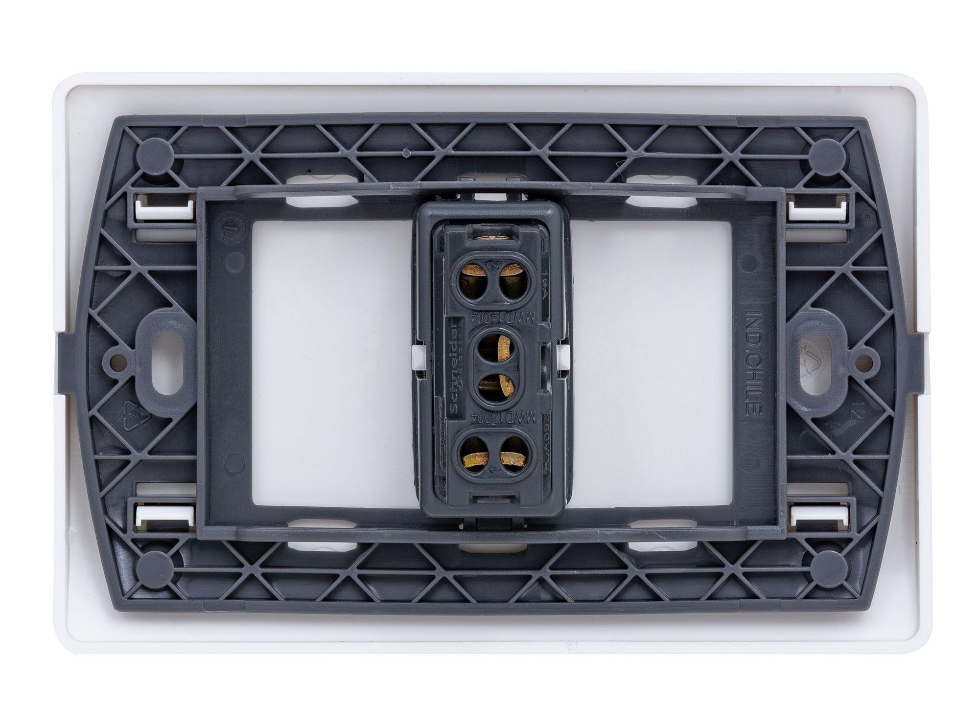 Placa armada interruptor 16A 9/24 Génesis blanco Schneider-2