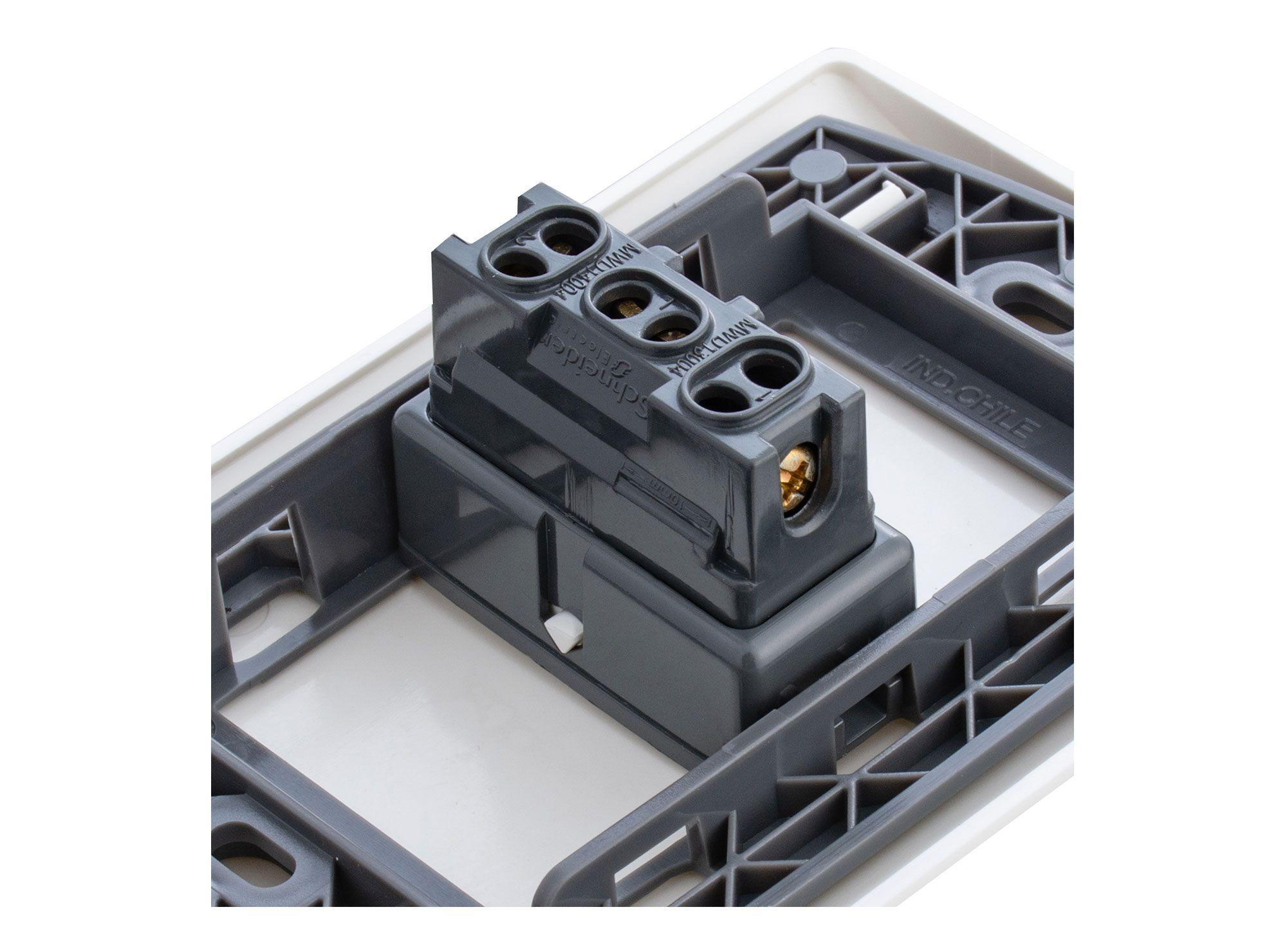 Placa armada interruptor 16A 9/24 Génesis blanco Schneider-4