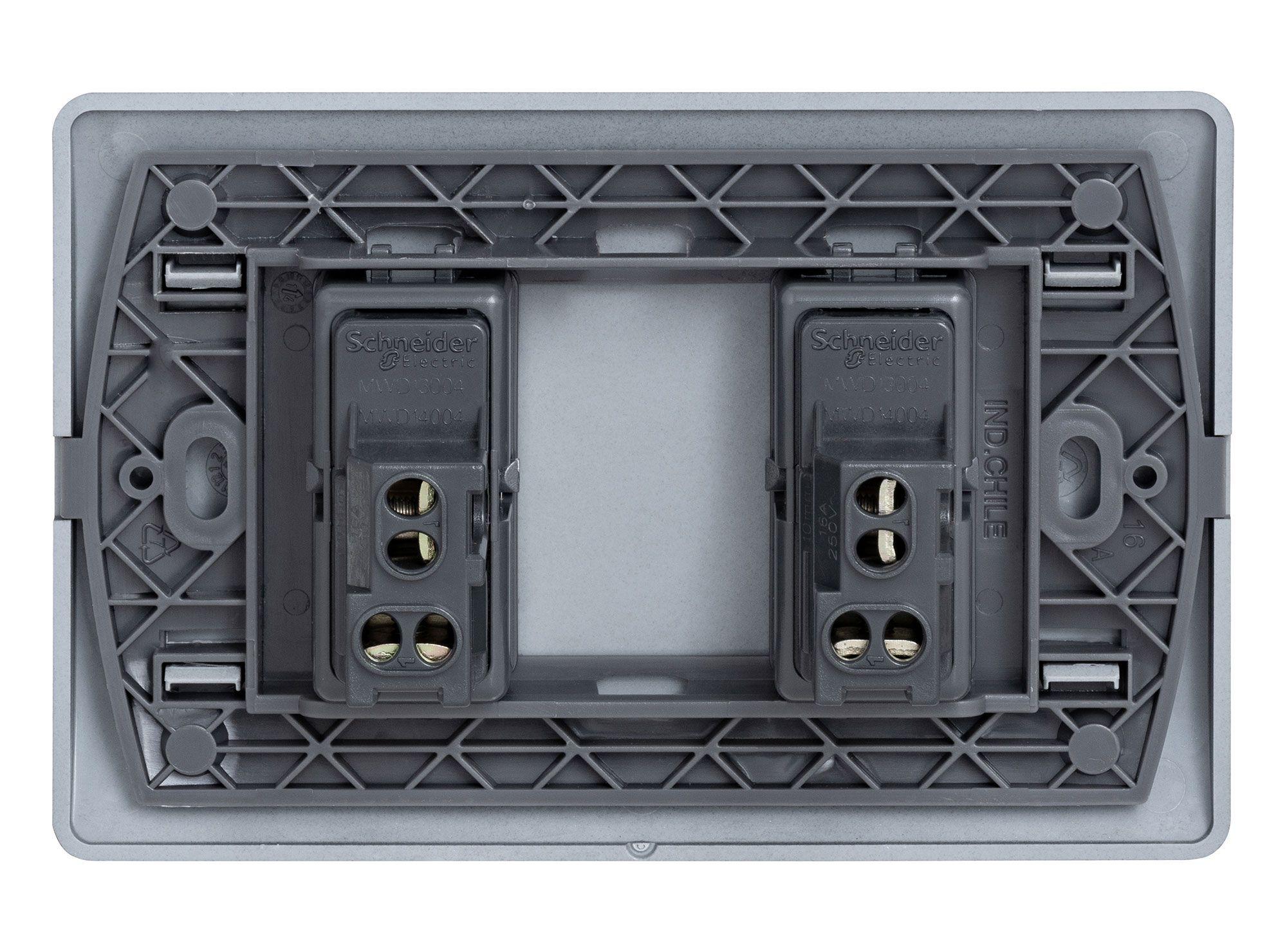 Placa armada interruptor 16A 9/15 Génesis humo Schneider-2