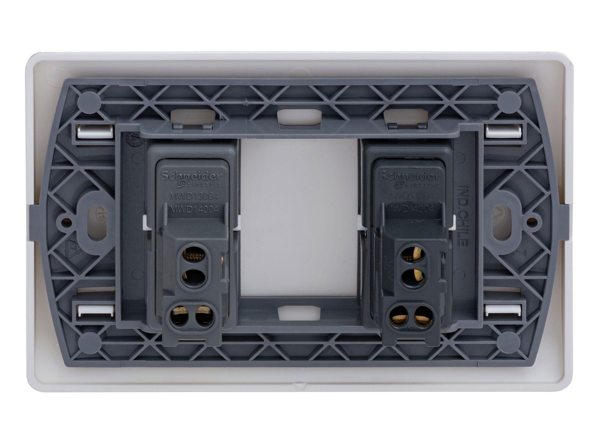 Placa armada interruptor 16A 9/15 Génesis blanco Schneider-2