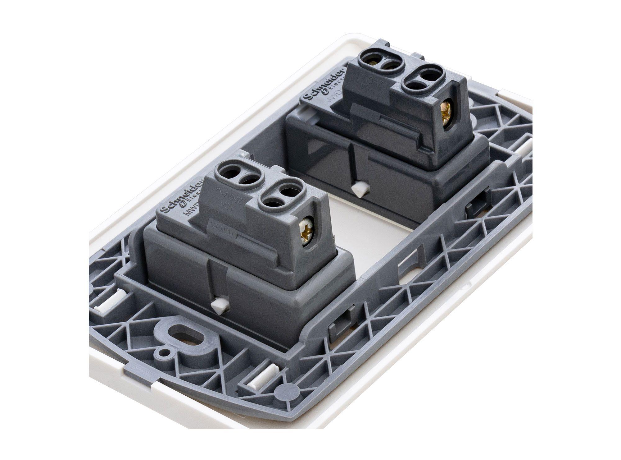 Placa armada interruptor 16A 9/15 Génesis blanco Schneider-4