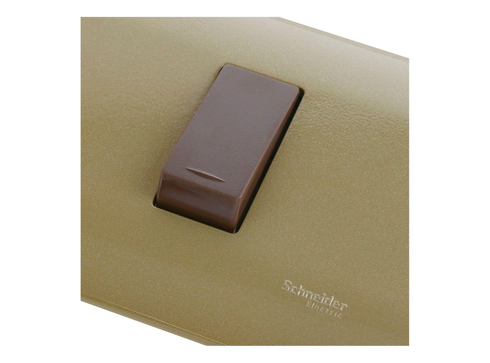 Placa armada interruptor 16A 9/12 Génesis dorado Schneider-3