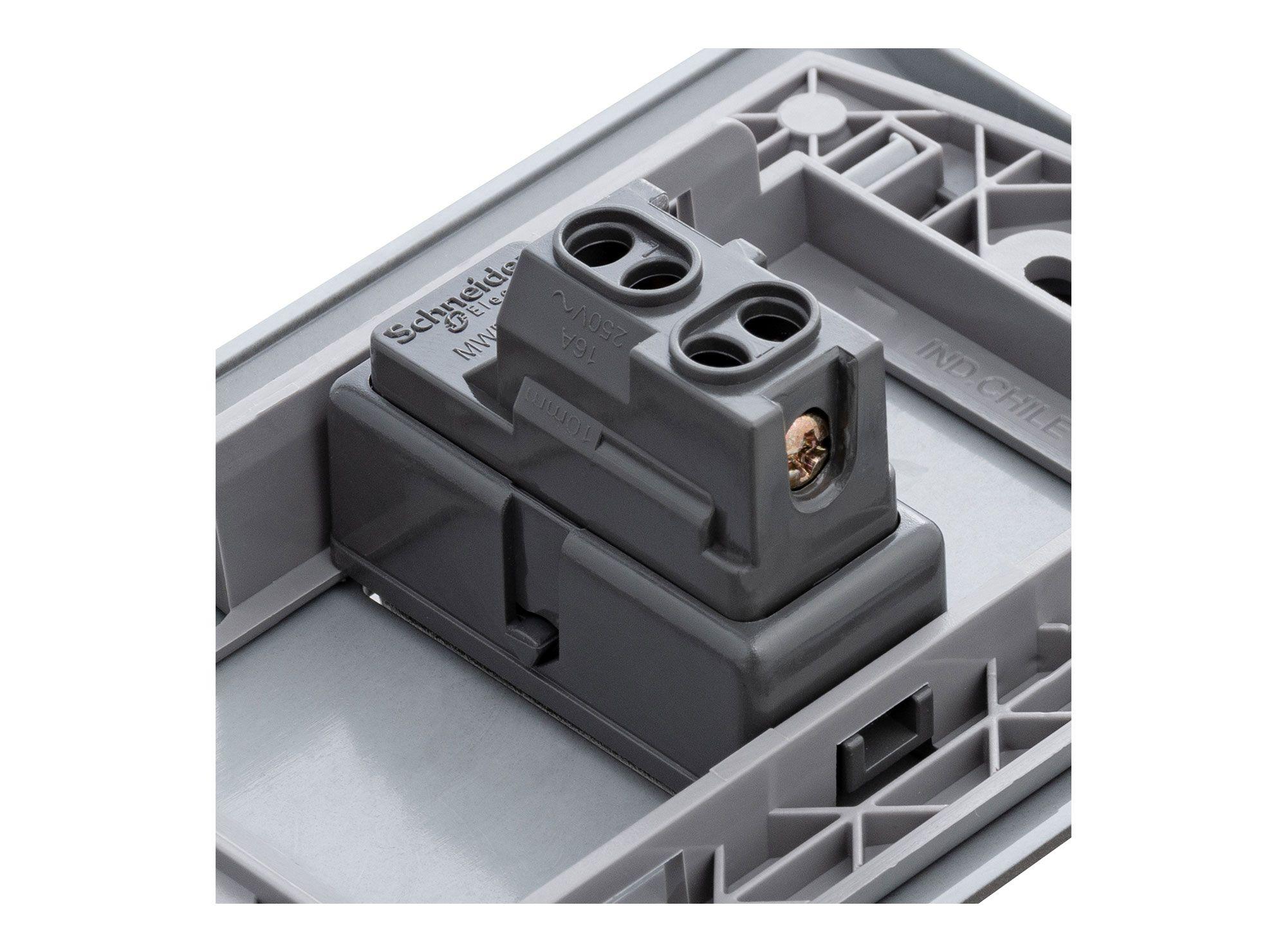 Placa armada interruptor 16A 9/12 Génesis humo Schneider-4