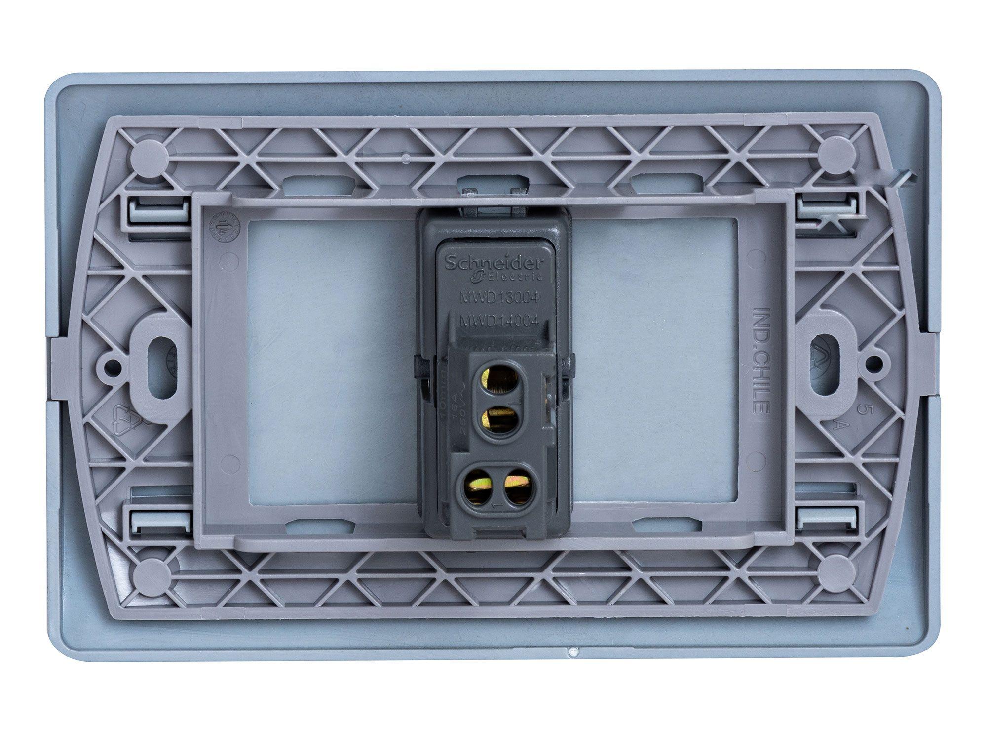 Placa armada interruptor 16A 9/12 Génesis humo Schneider-2